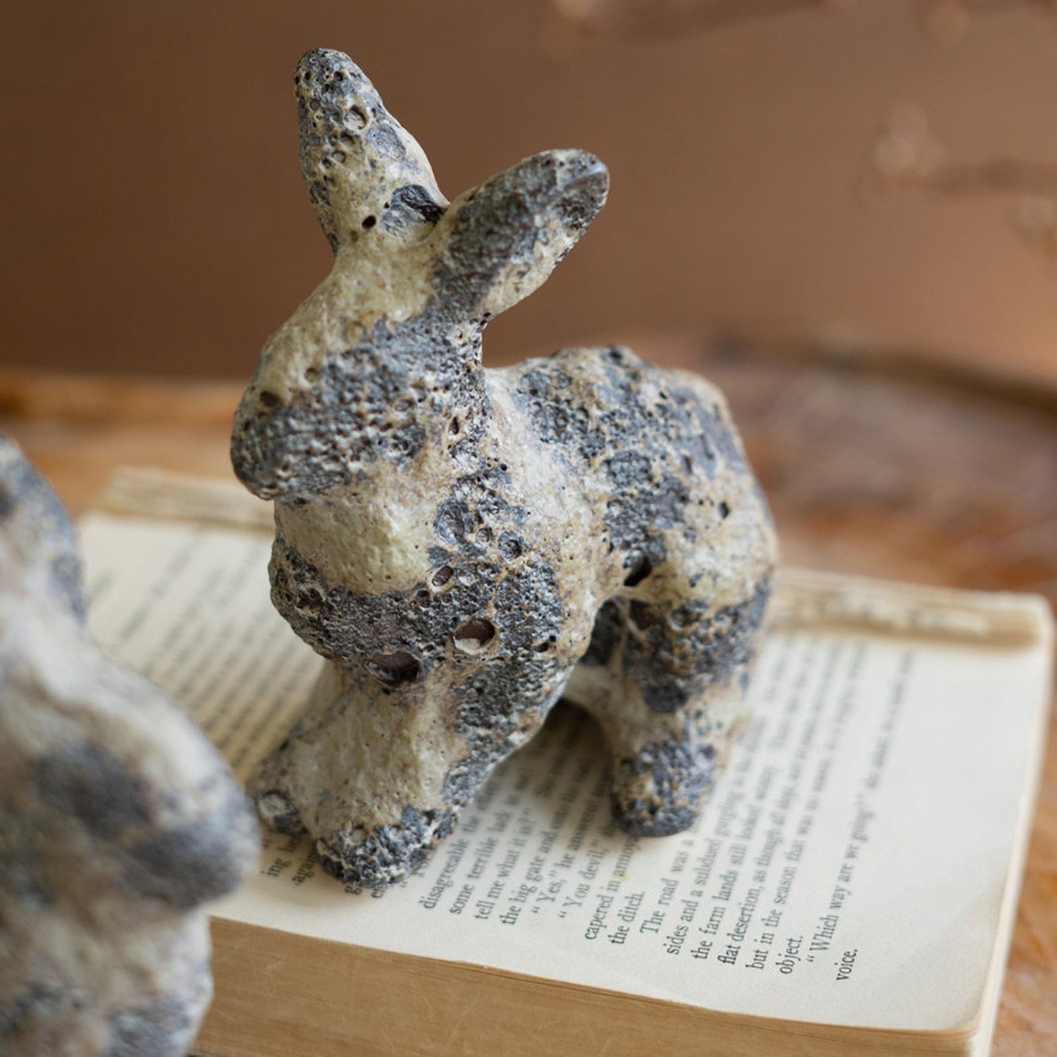 Rustic Ceramic Rabbit Set of 2
