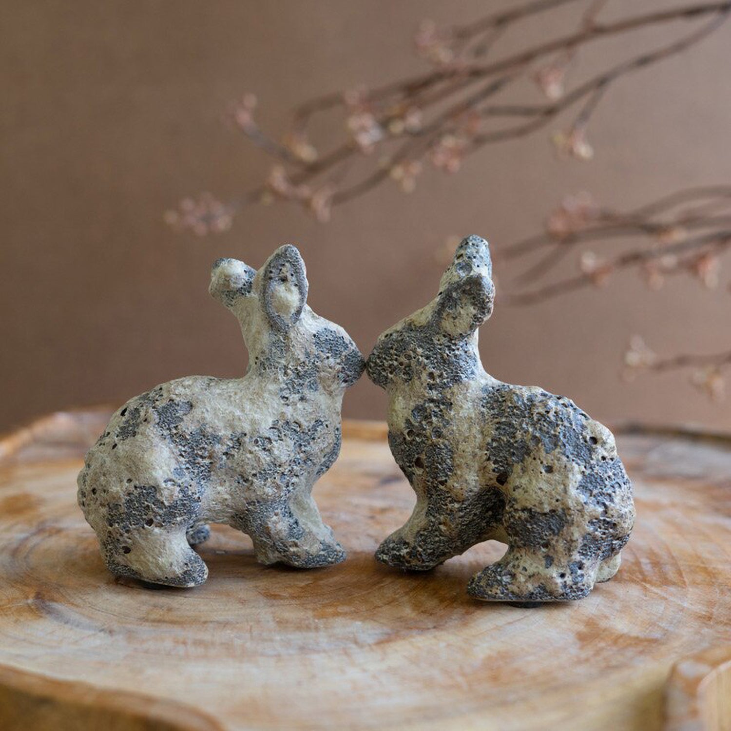 Rustic Ceramic Rabbit Set of 2