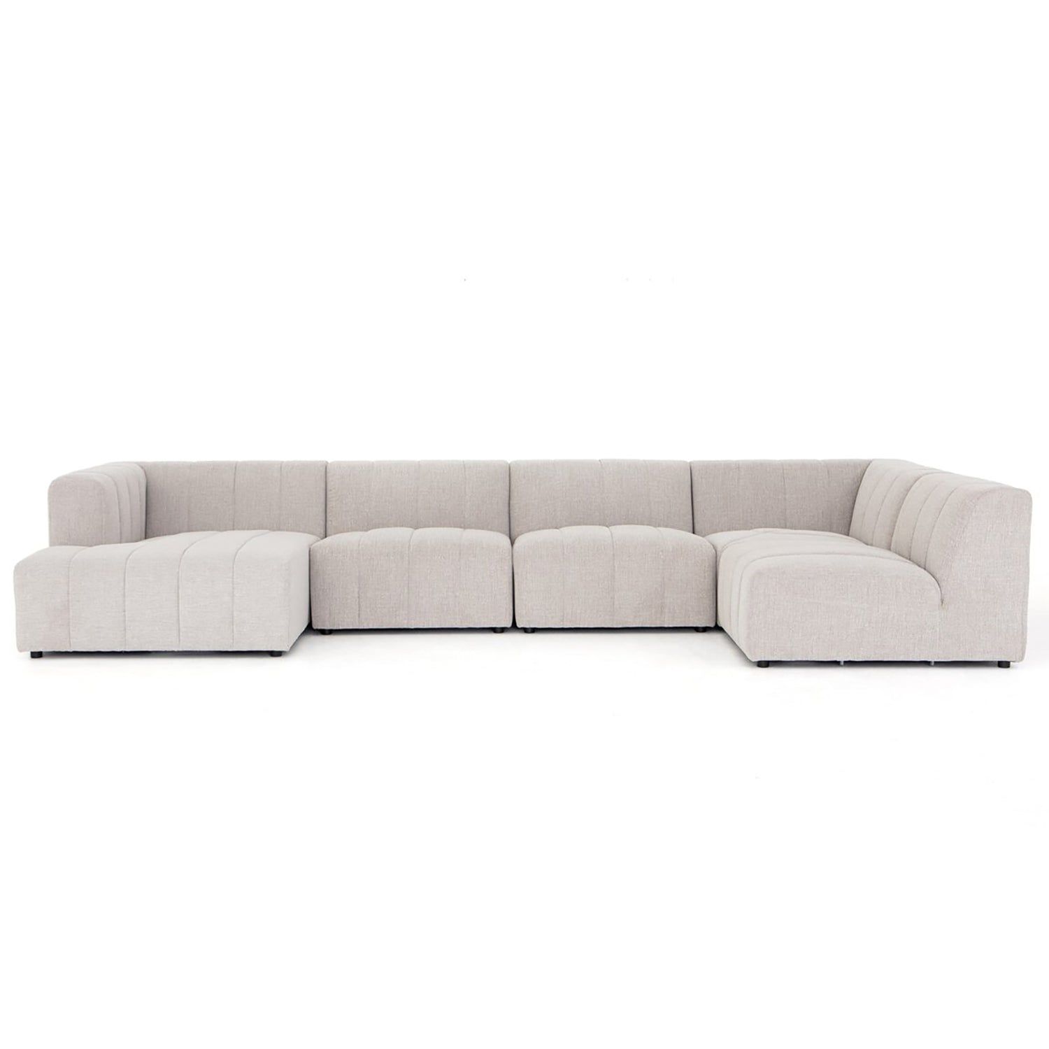 Four Hands Langham Channeled 5-Piece Left Chaise Sectional Sofa