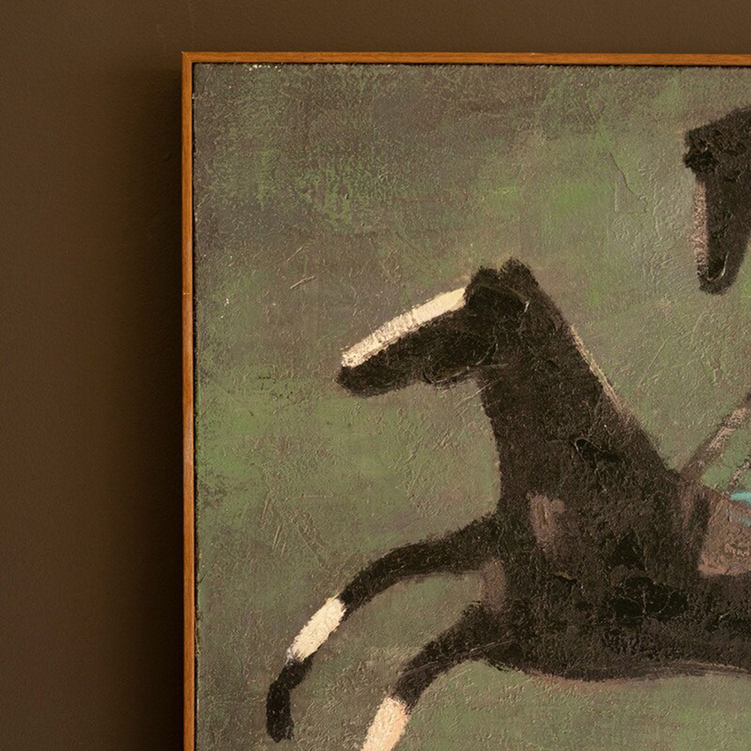 Four Runaway Race Horses Framed Artwork
