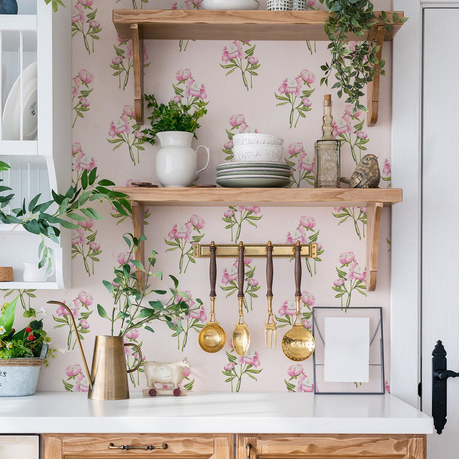 Mitchell Black Peony Bouquet Wallpaper