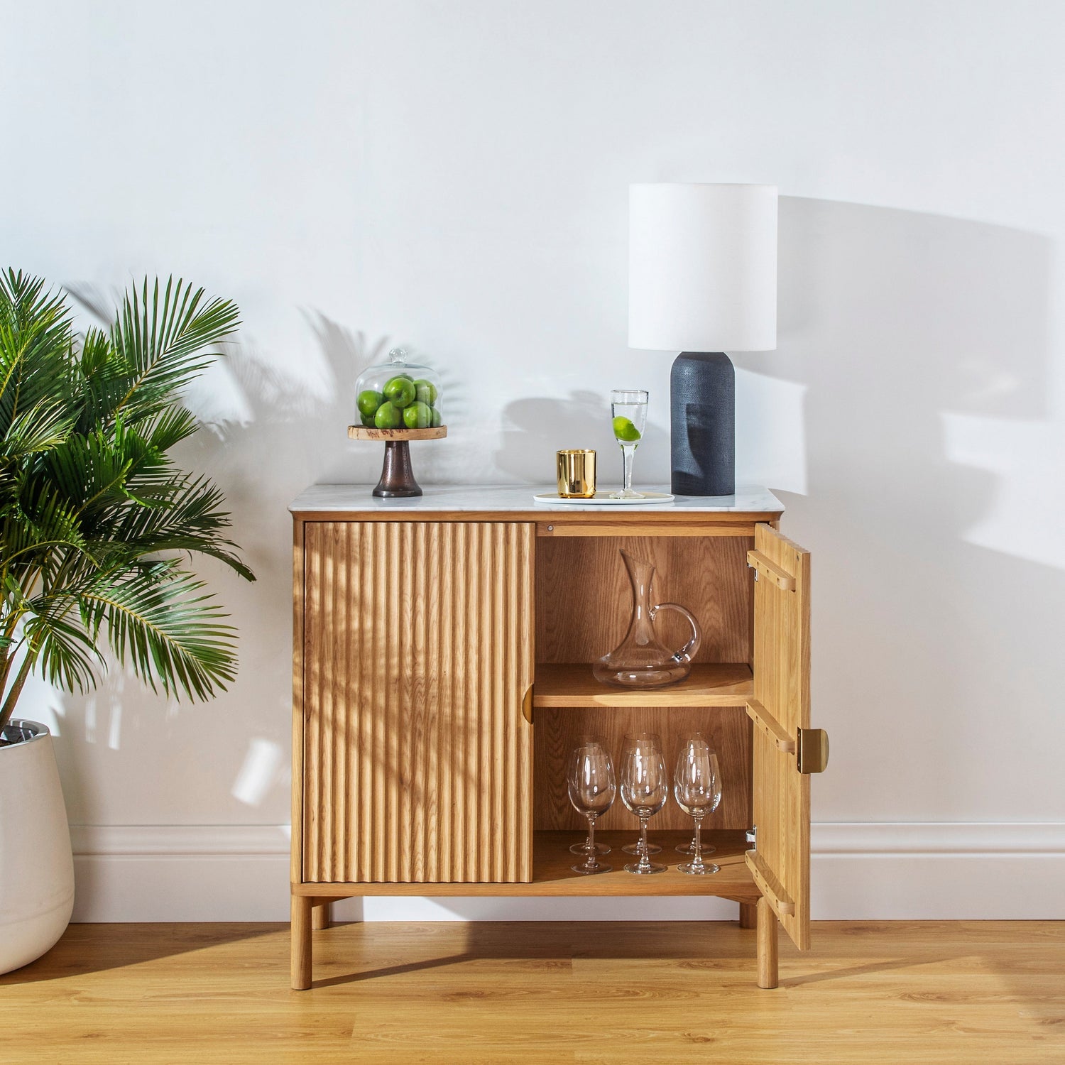 Co. House Designs Olive Reeded Natural Cabinet