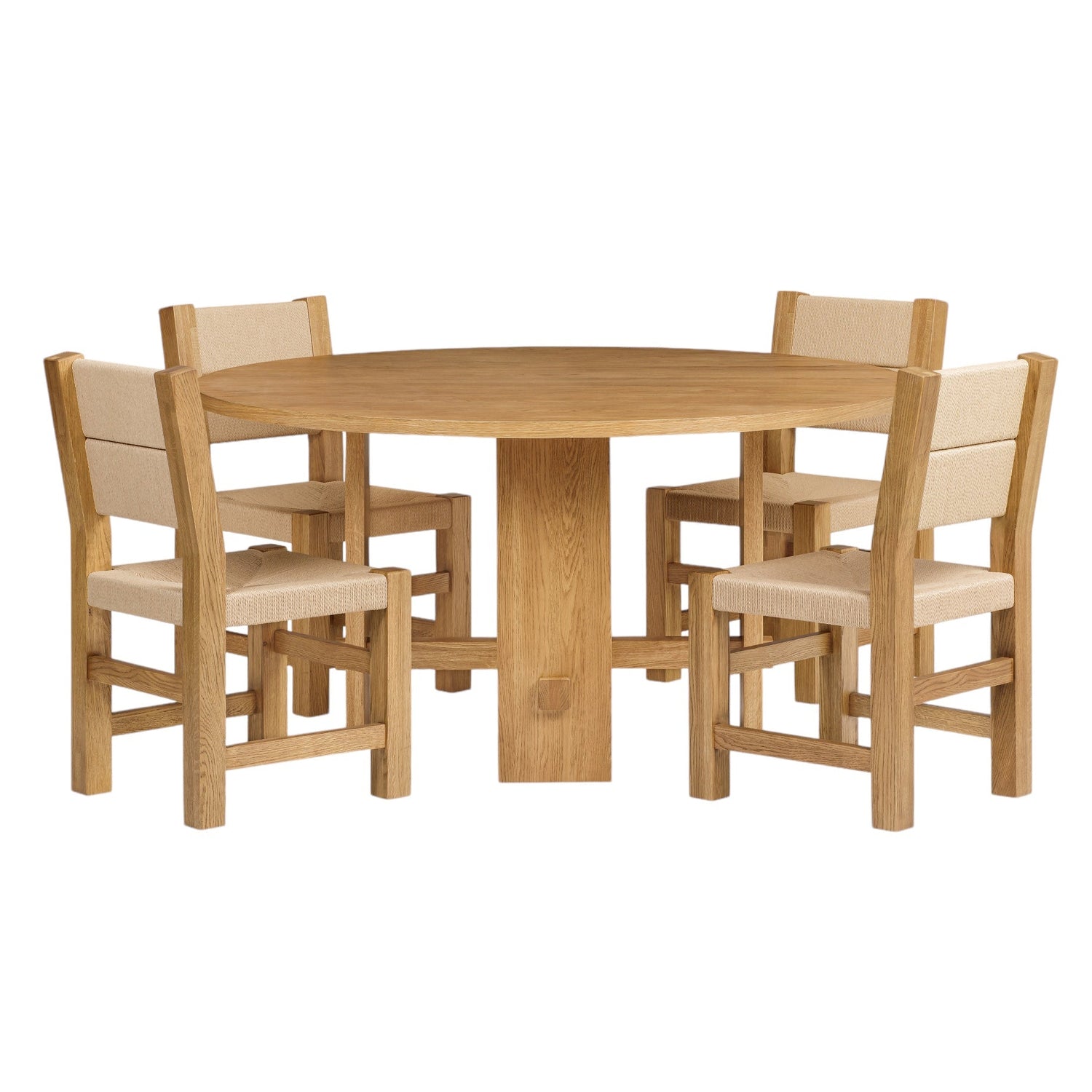 Co. House Designs Saguaro Round Oak Honey Dining Table