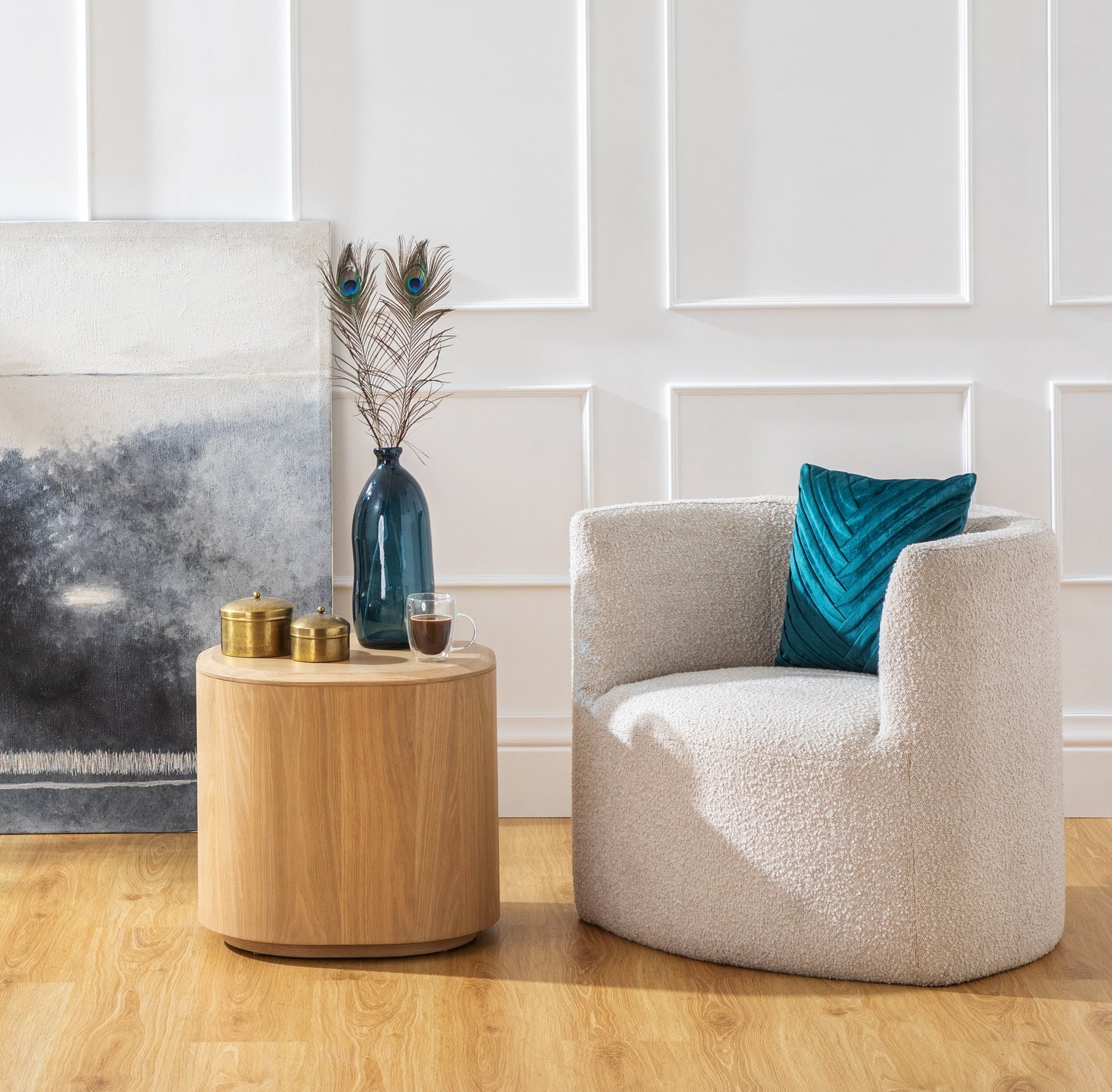 Co. House Designs Serena Light Natural Oak Side Table
