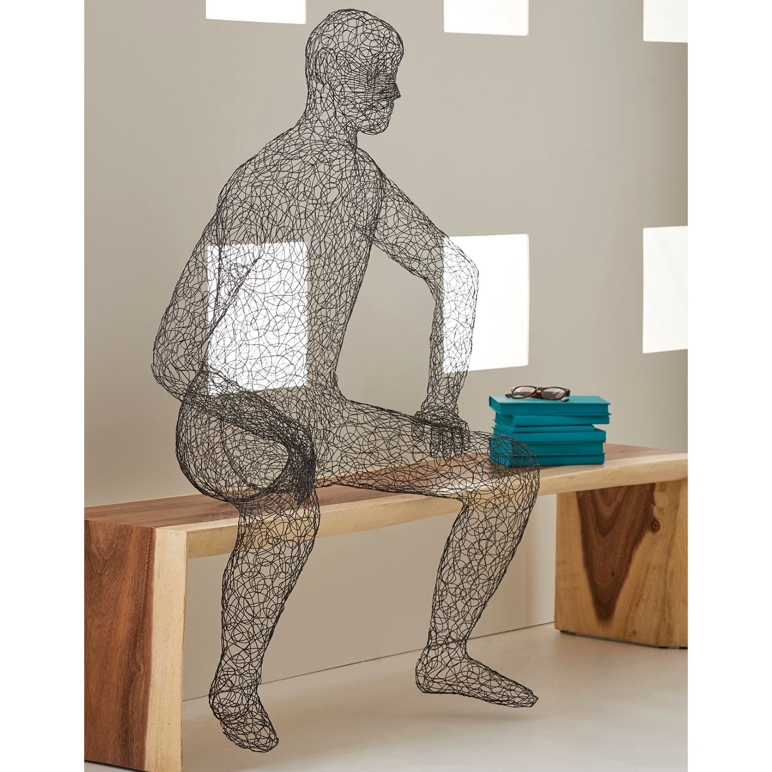 Phillips Collection Crazy Wire Lounging Male Sculpture