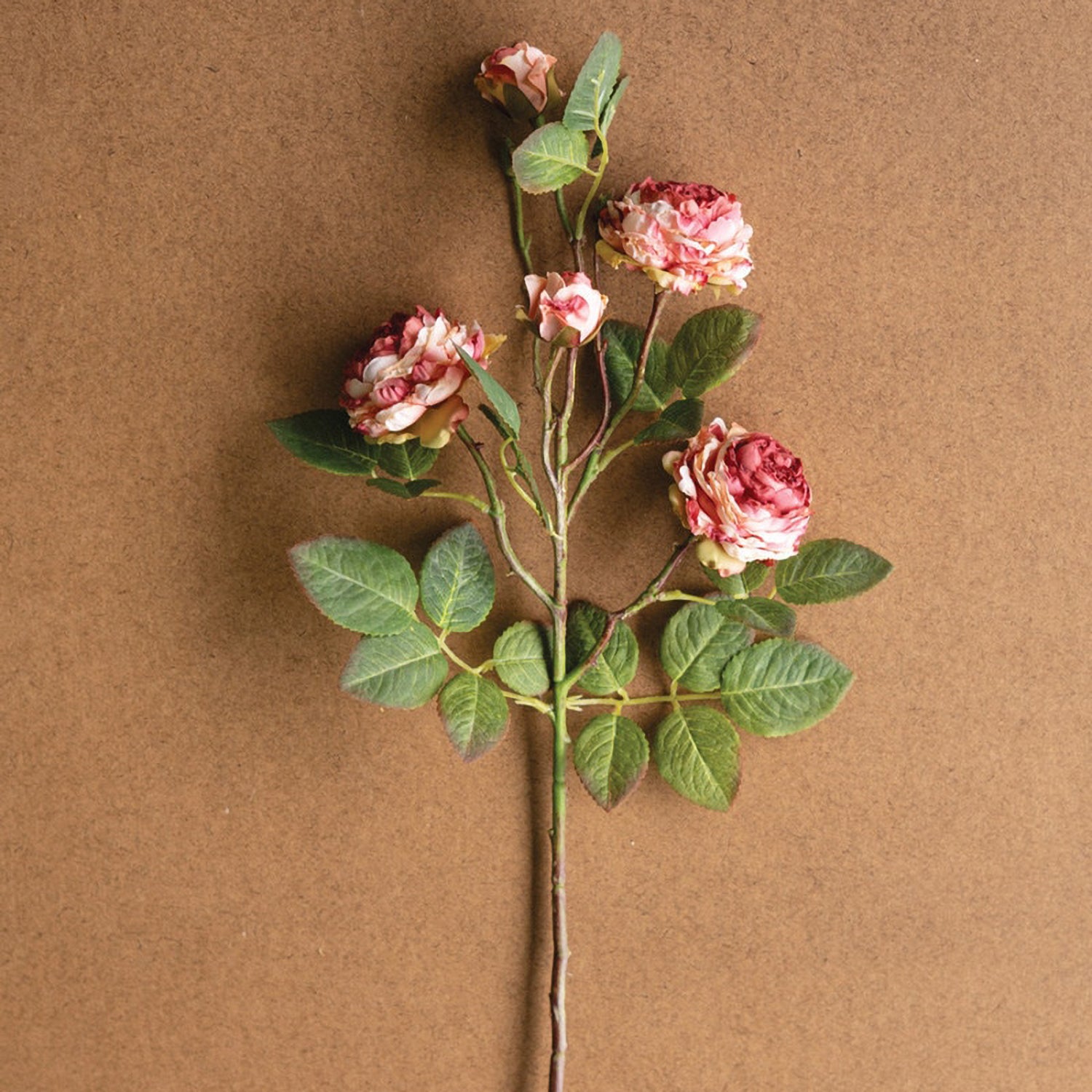 Antique Garden Rose Faux Plant Stem Set of 6