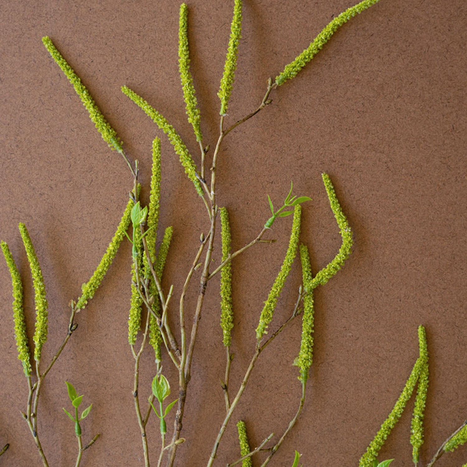 Faux Green Willow Flowers Spray Set of 6
