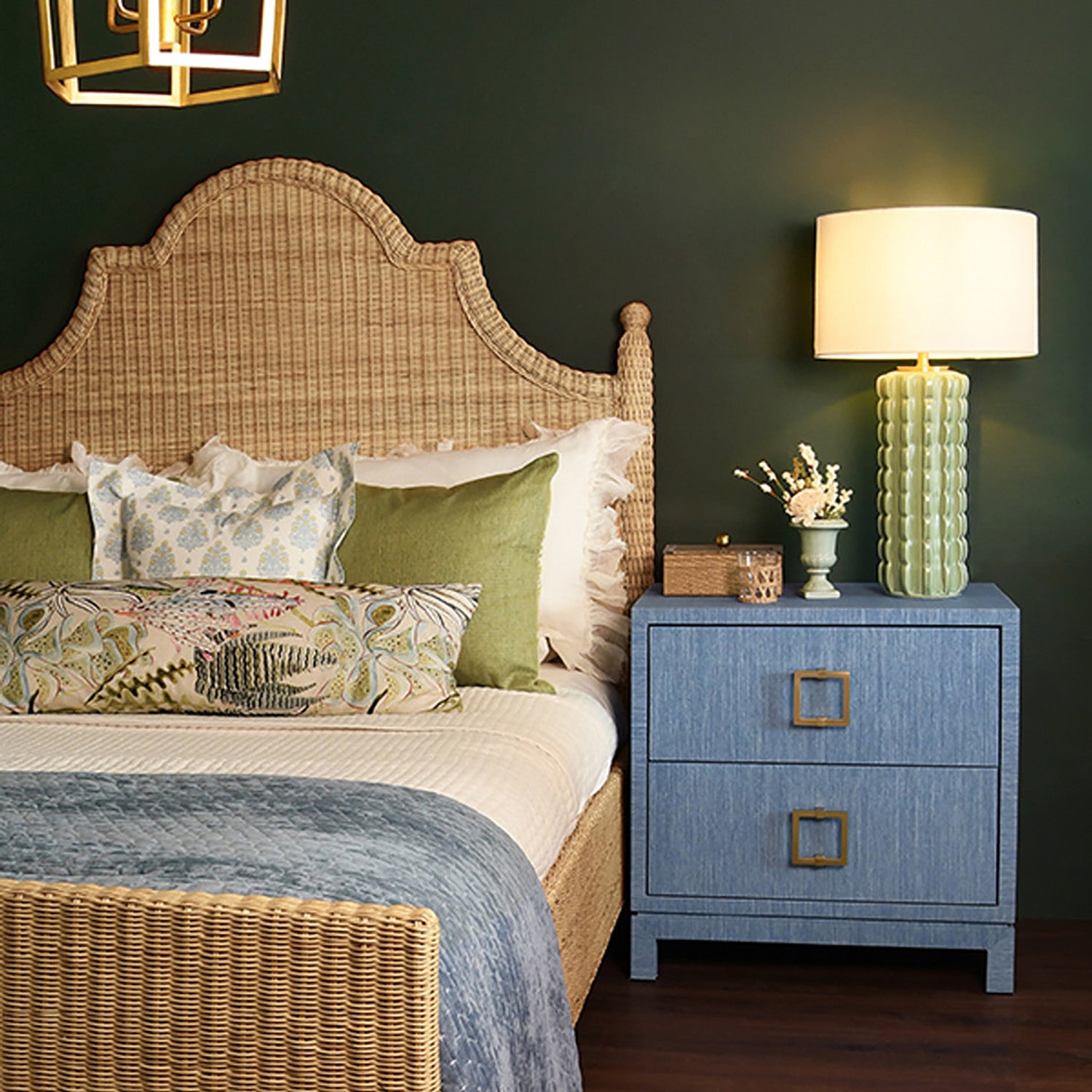 Worlds Away Cole 2 Drawer Side Table