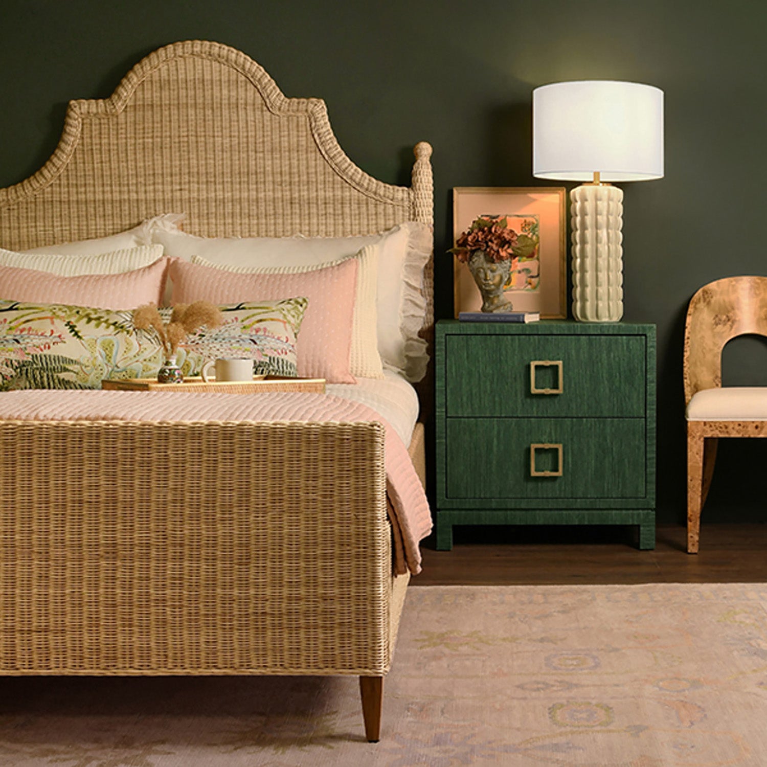 Worlds Away Cole 2 Drawer Side Table