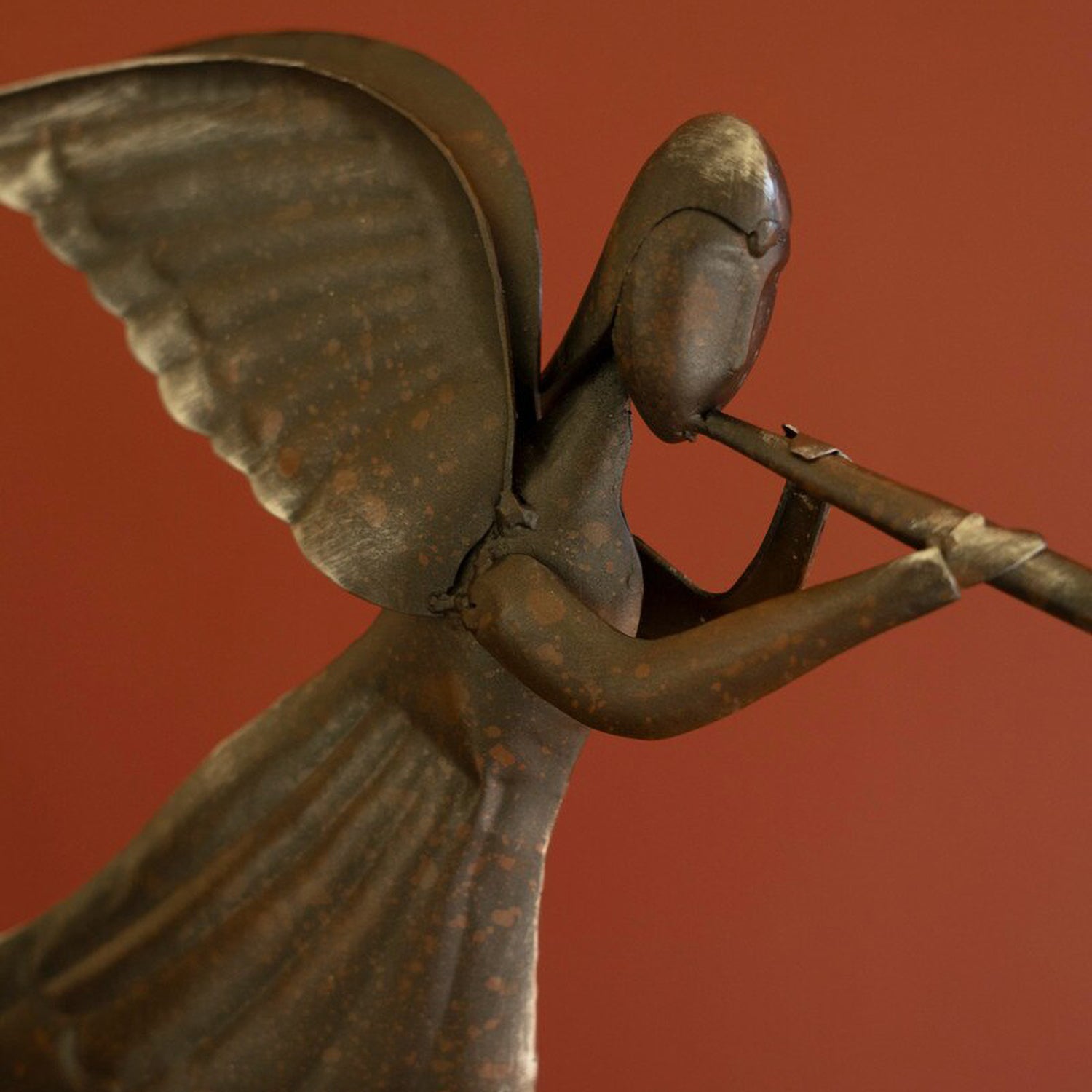 Rustic Metal Folk Art Angel Set of 2