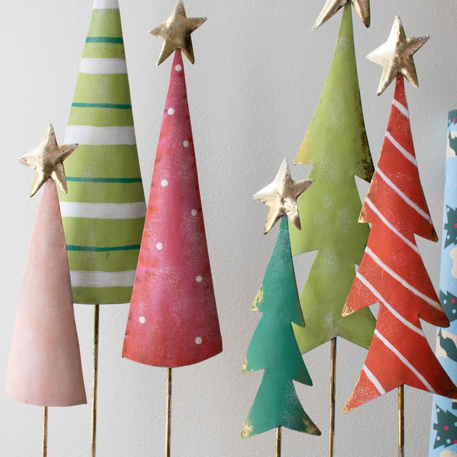 Metal Christmas Tree Trios Set fo 2