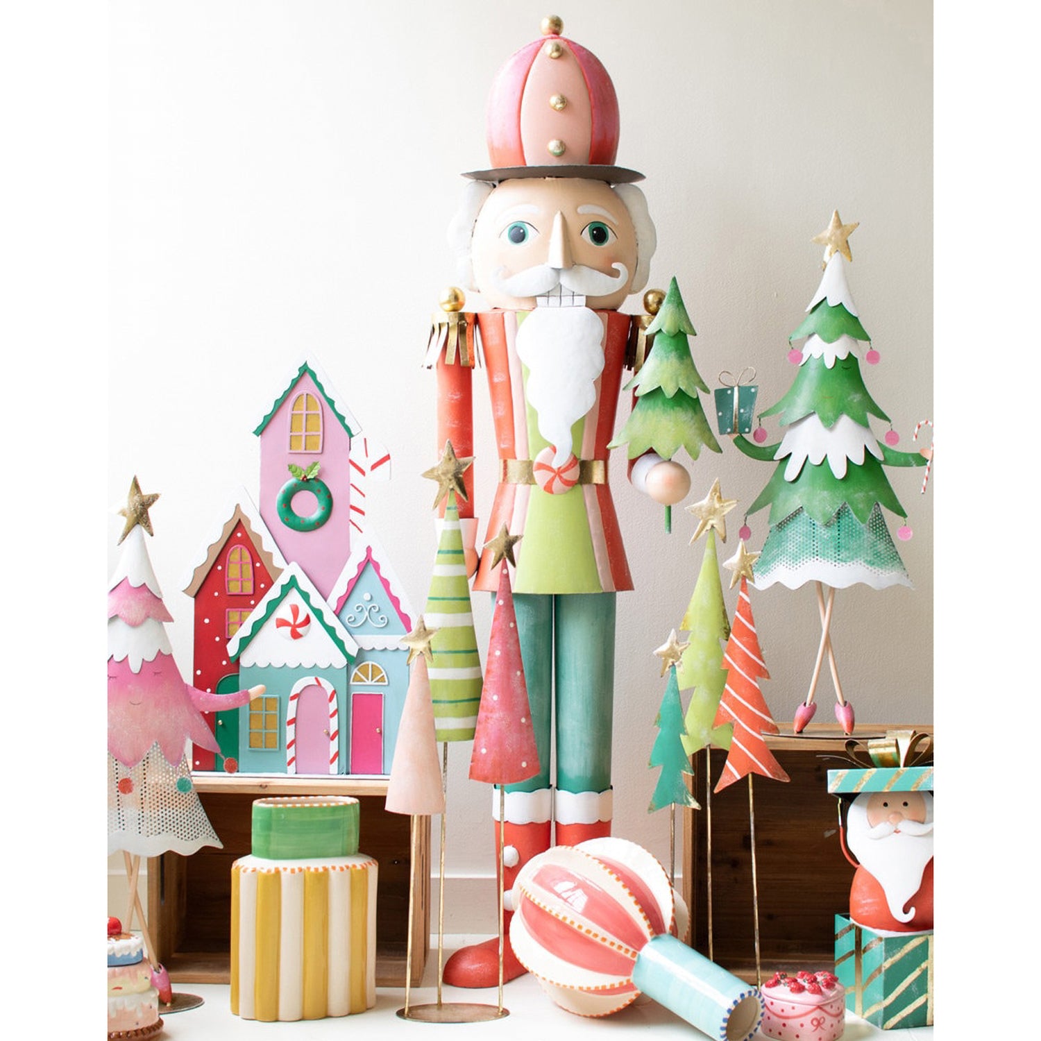 Life-Sizepainted Metal Nutcracker Set of 2