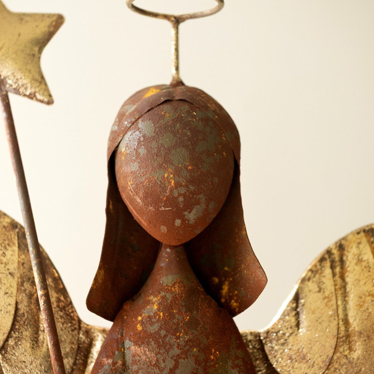 Rustic and Gold Painted Christmas Angel