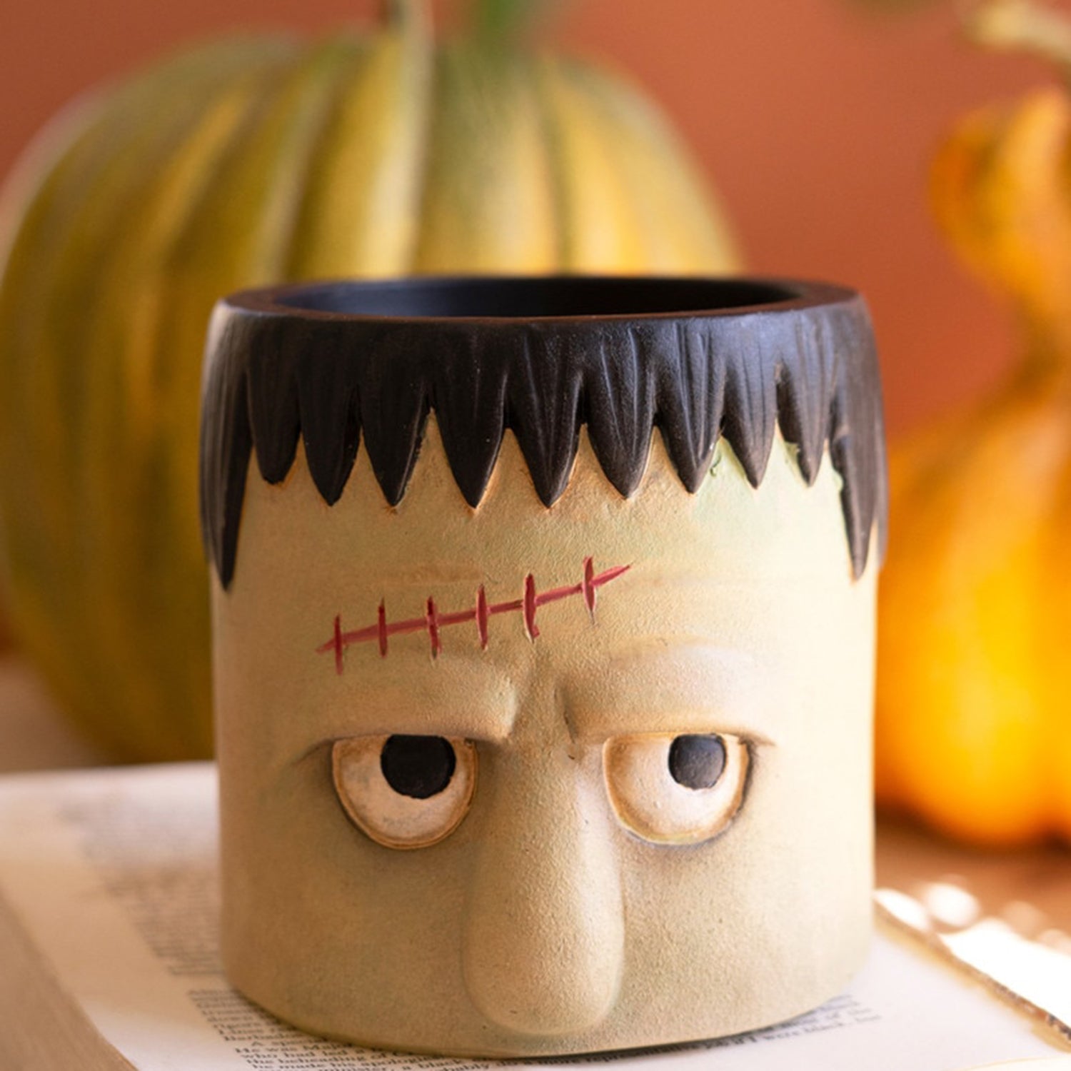 Frankenstein and Bride Resin Planter Set of 2