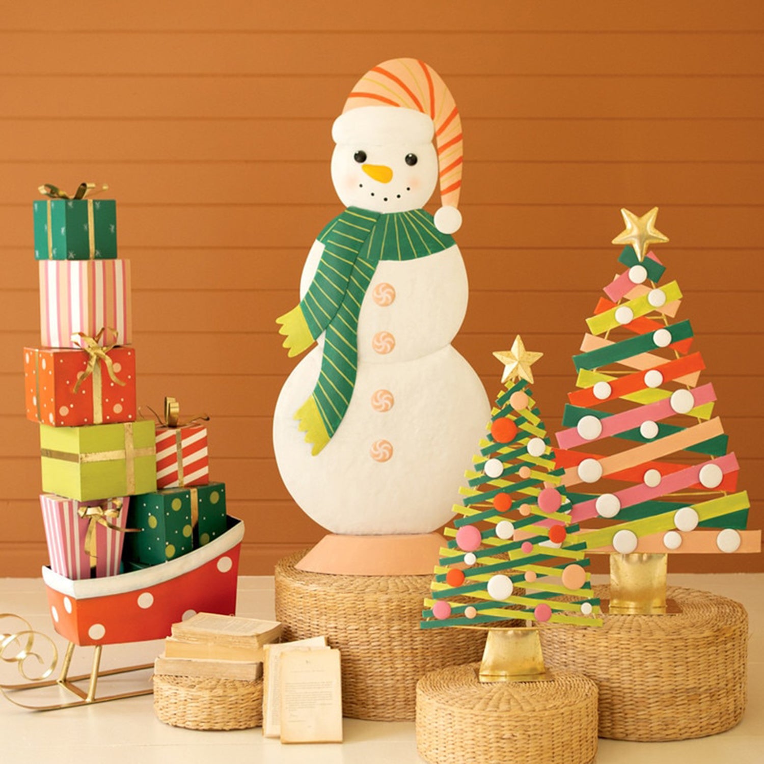 Large Metal Colorful Snowman