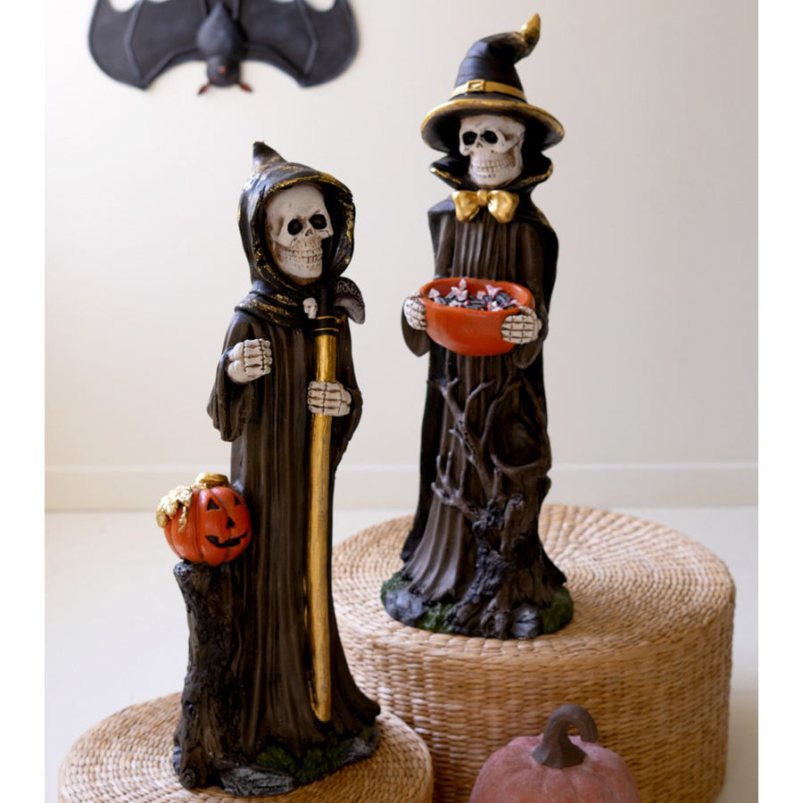 Poly Resin Halloween Grim Reaper Set of 2