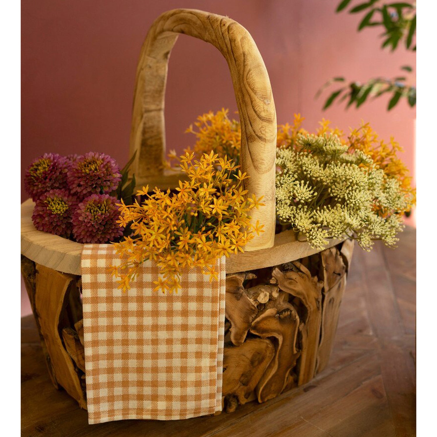 Driftwood Baskets with Handle Set of 2