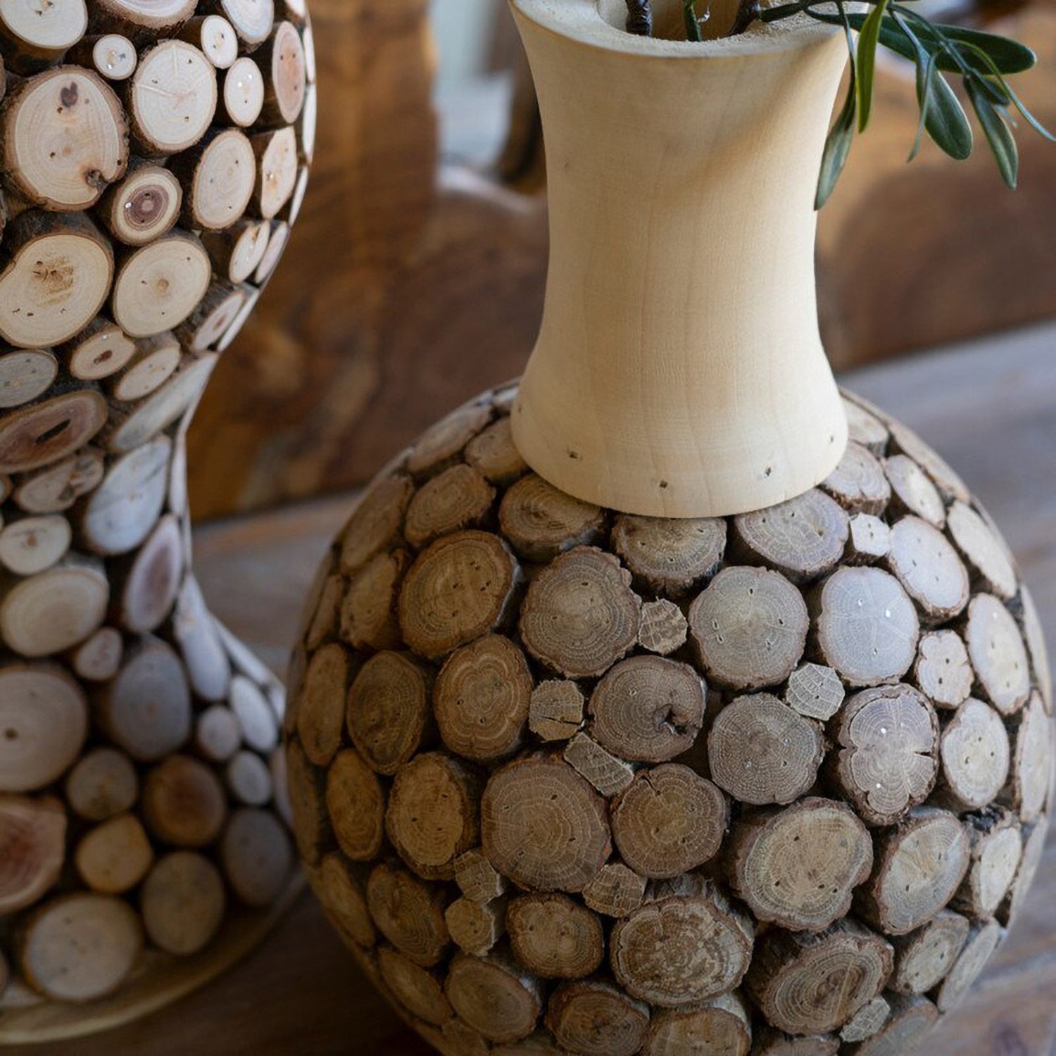 Spliced Wood Bulb Vase