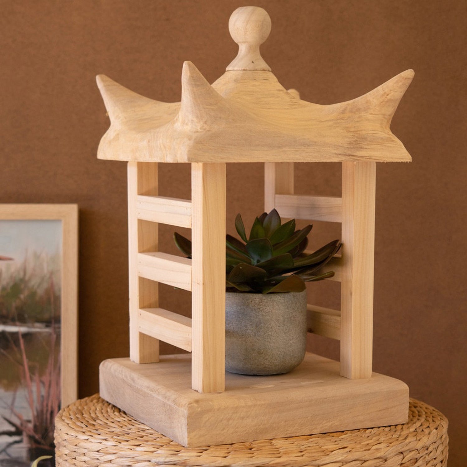 Pagoda-Style Wood Plant Stand