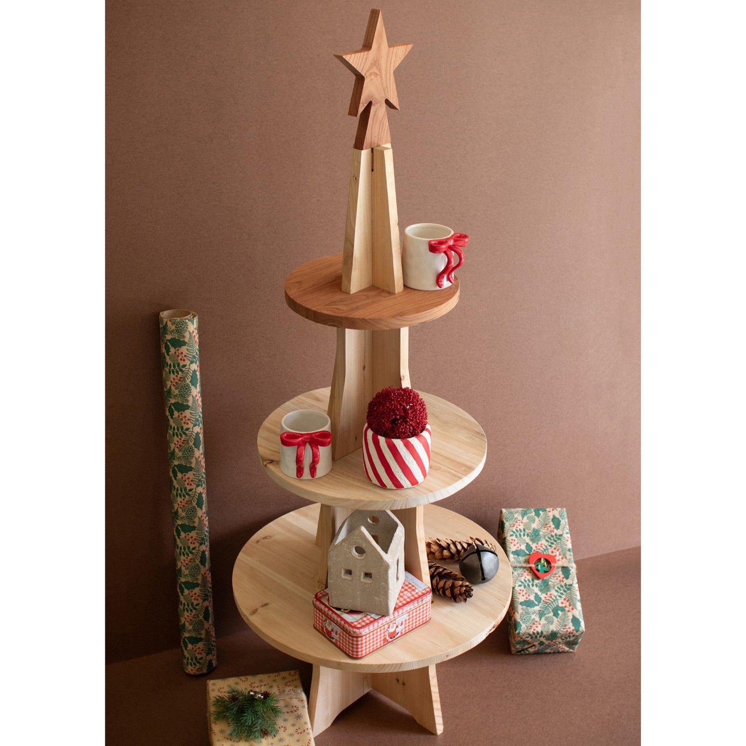 Wooden Christmas Tree Display