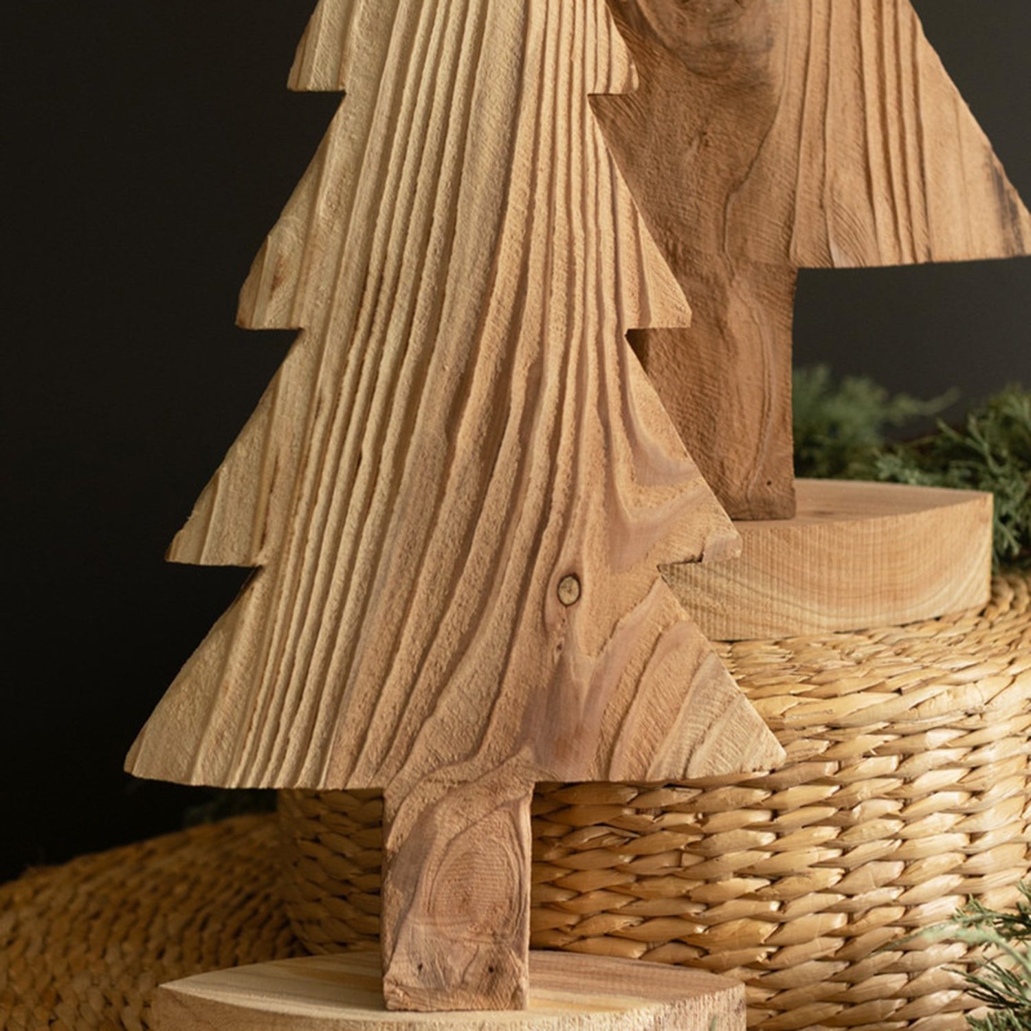 Fir Wood Christmas Tree Set of 2