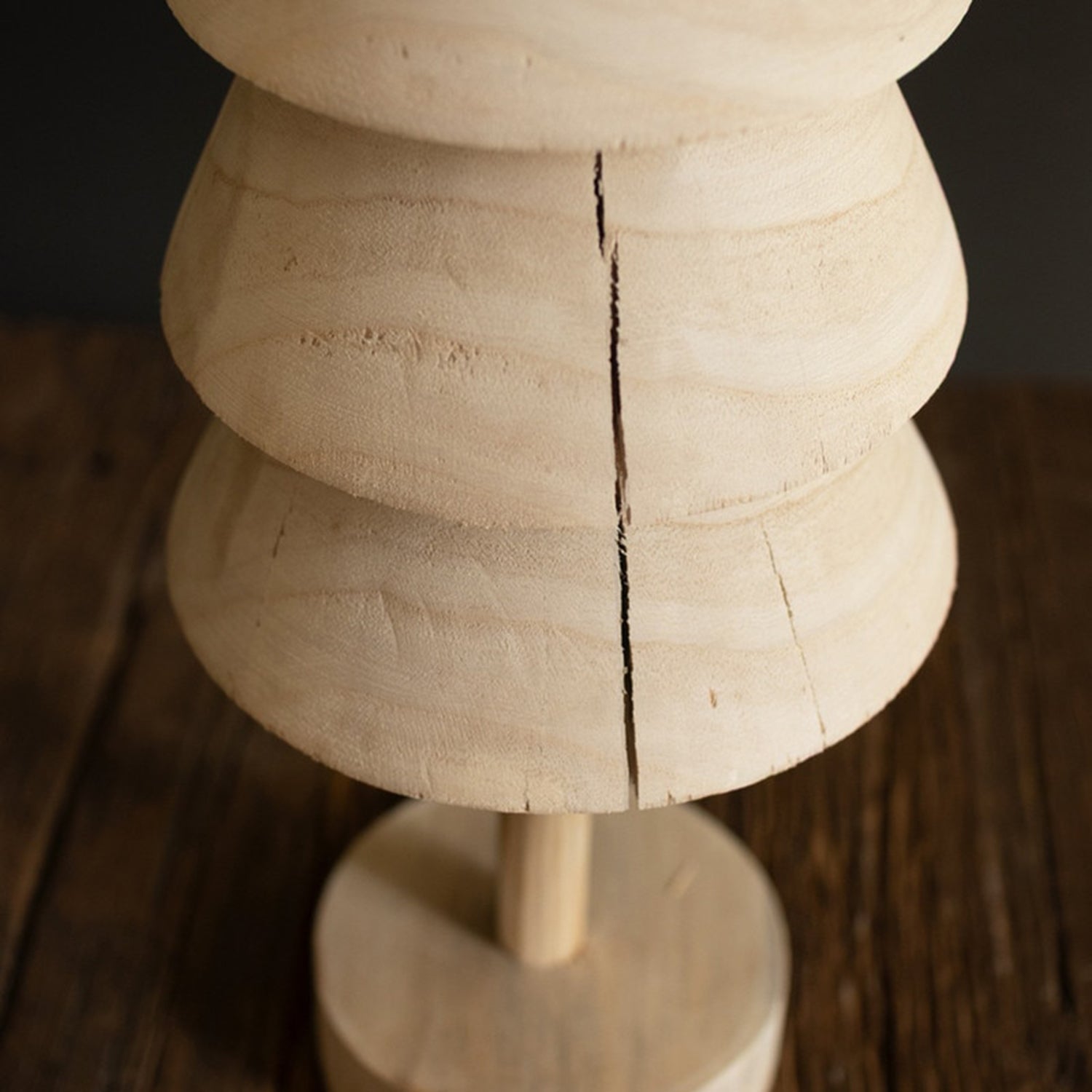 Turned Wood Christmas Tree Set of 2