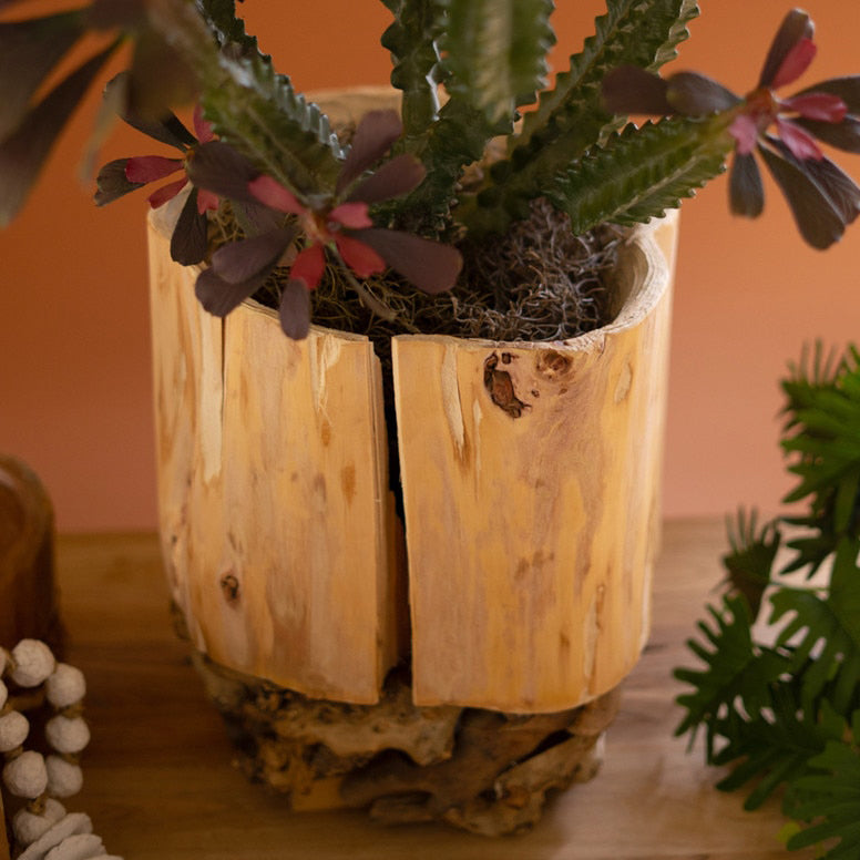 Recycled Firwood Vessel on a Mulberry Root Base