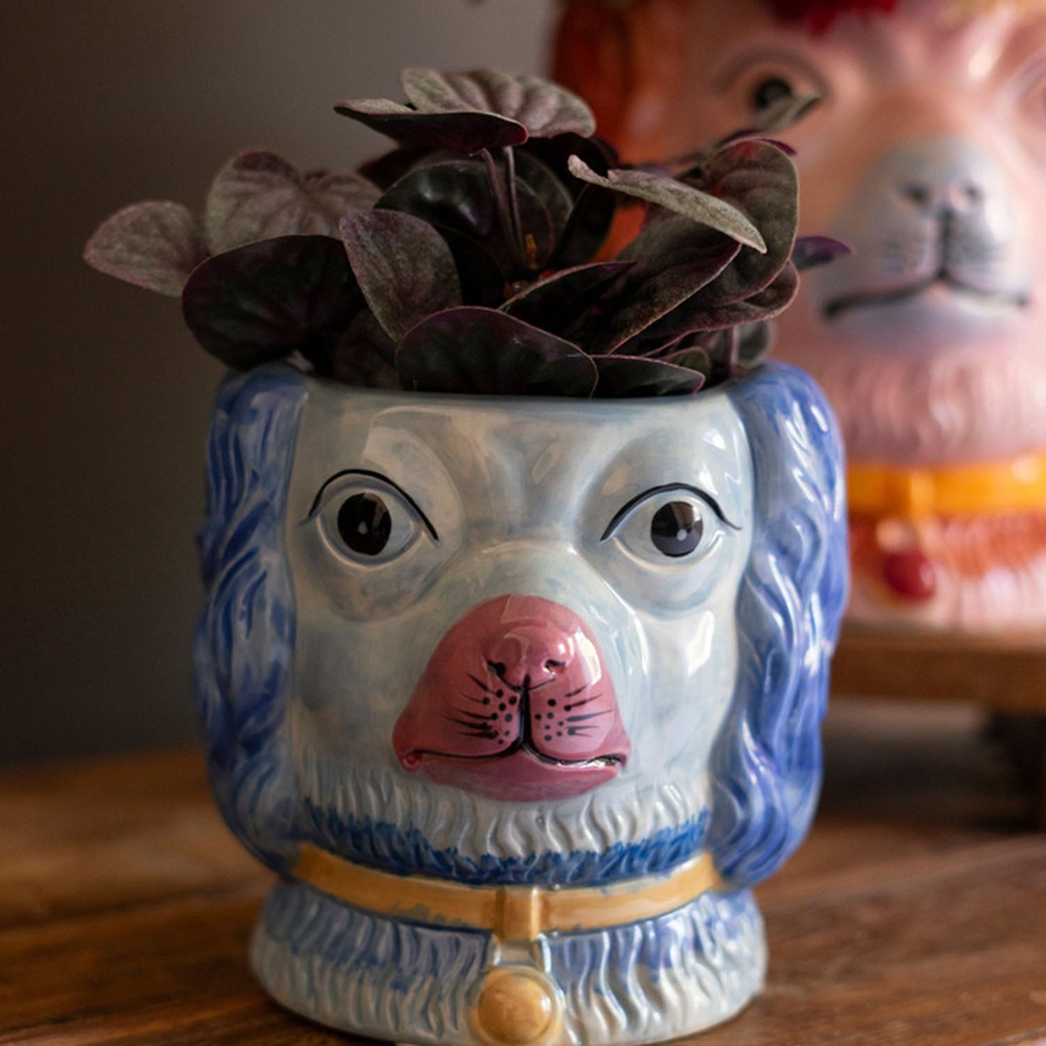 Vintage-Inspired Dog Vase Set of 2