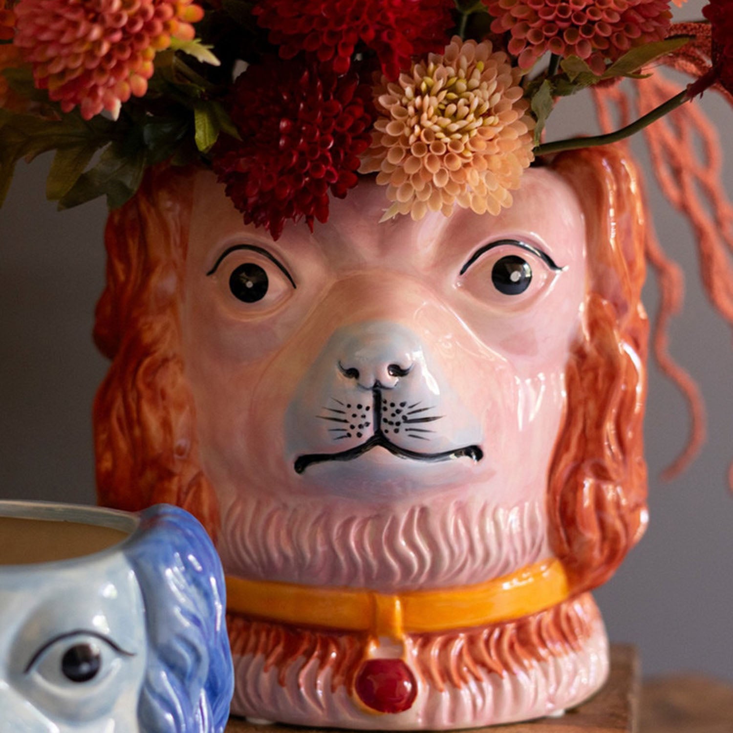 Vintage-Inspired Dog Vase Set of 2