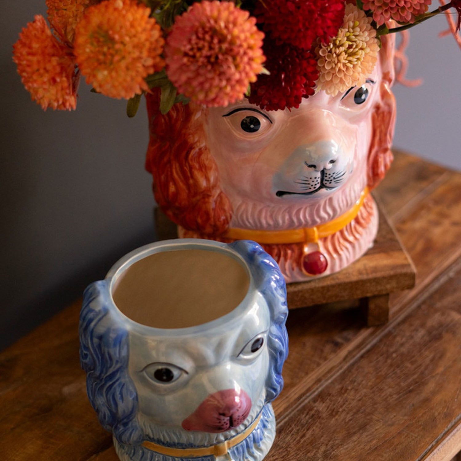 Vintage-Inspired Dog Vase Set of 2