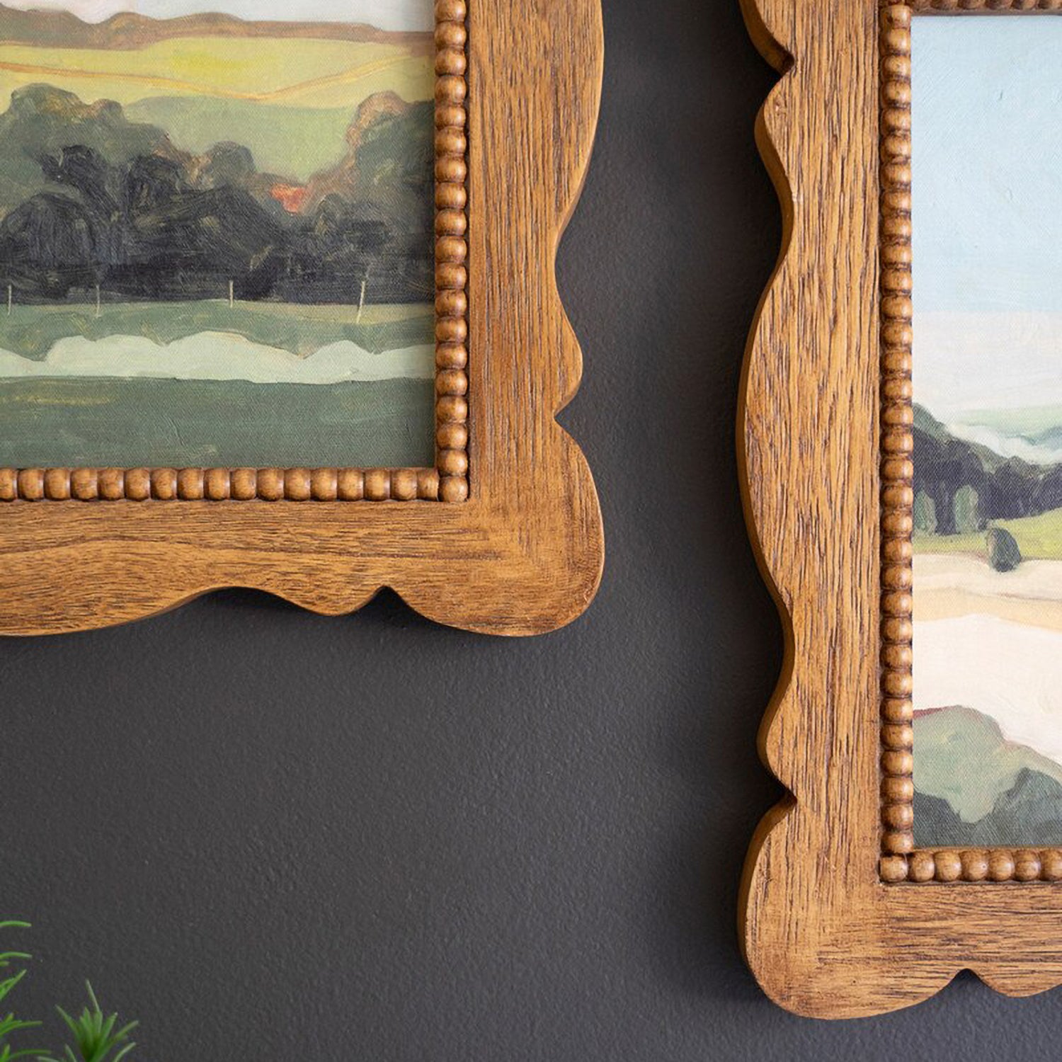 Natural Wood Framed Landscape Artwork Set of 2