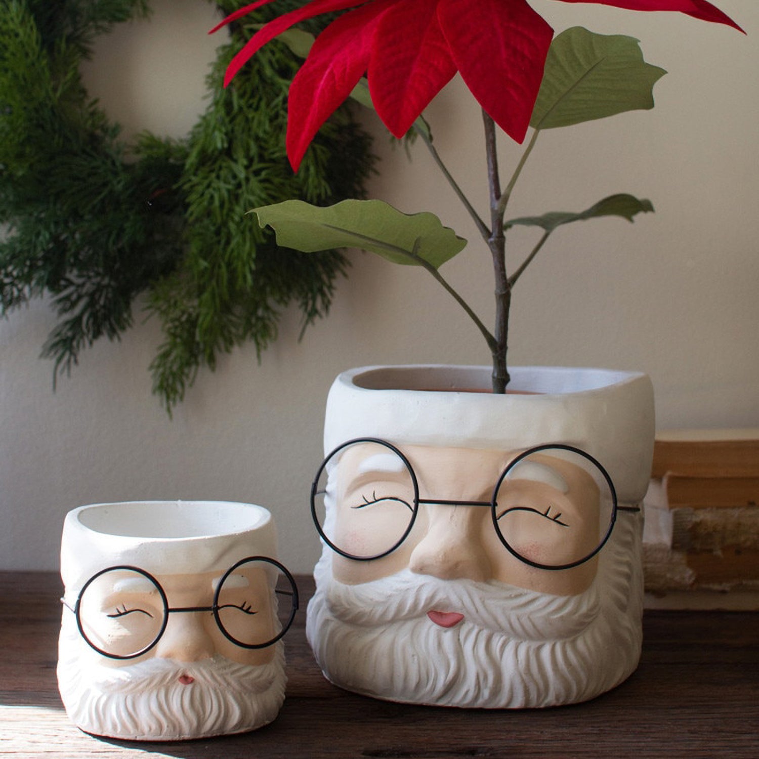 Santa Planter Set of 2