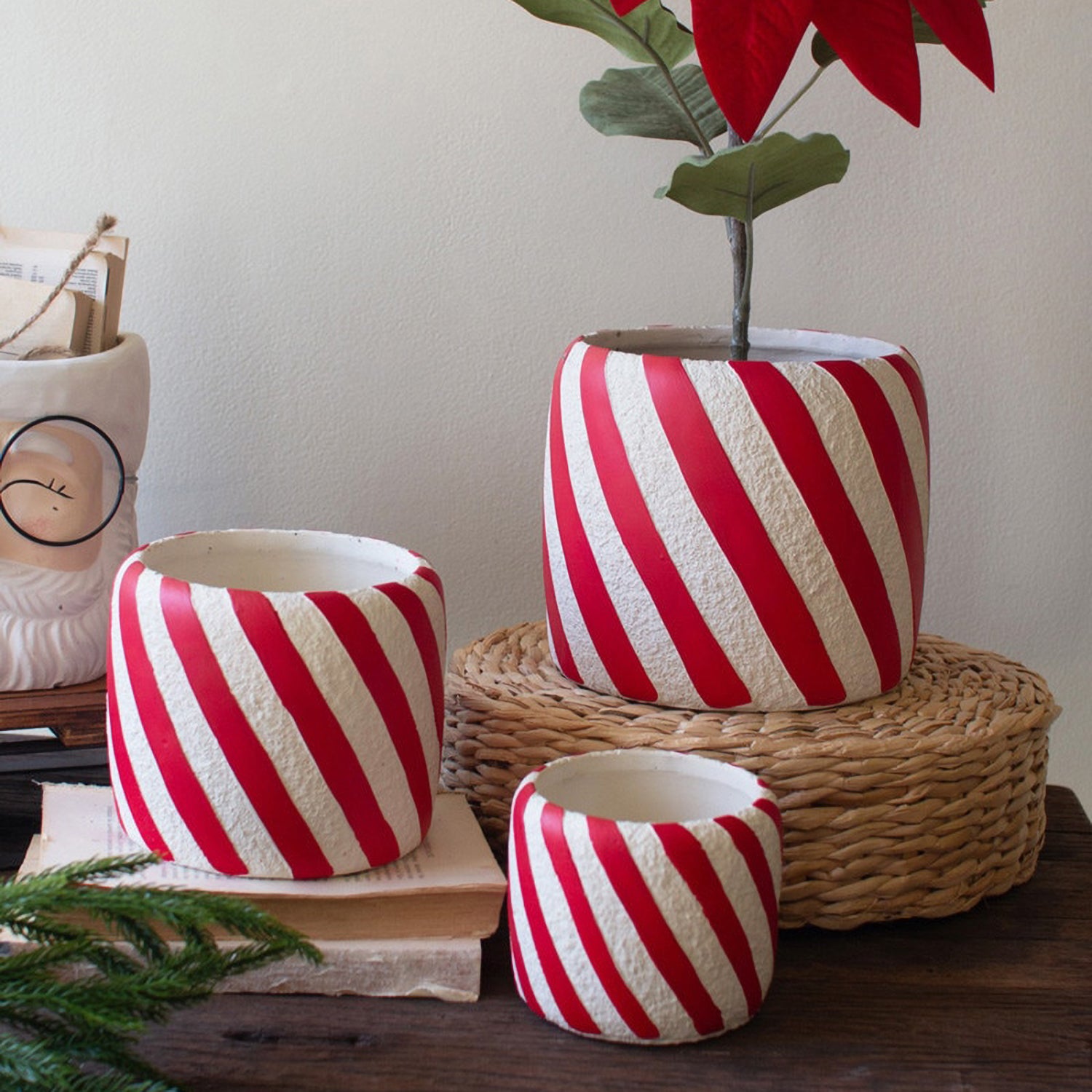 Candy Cane Planter Set of 3