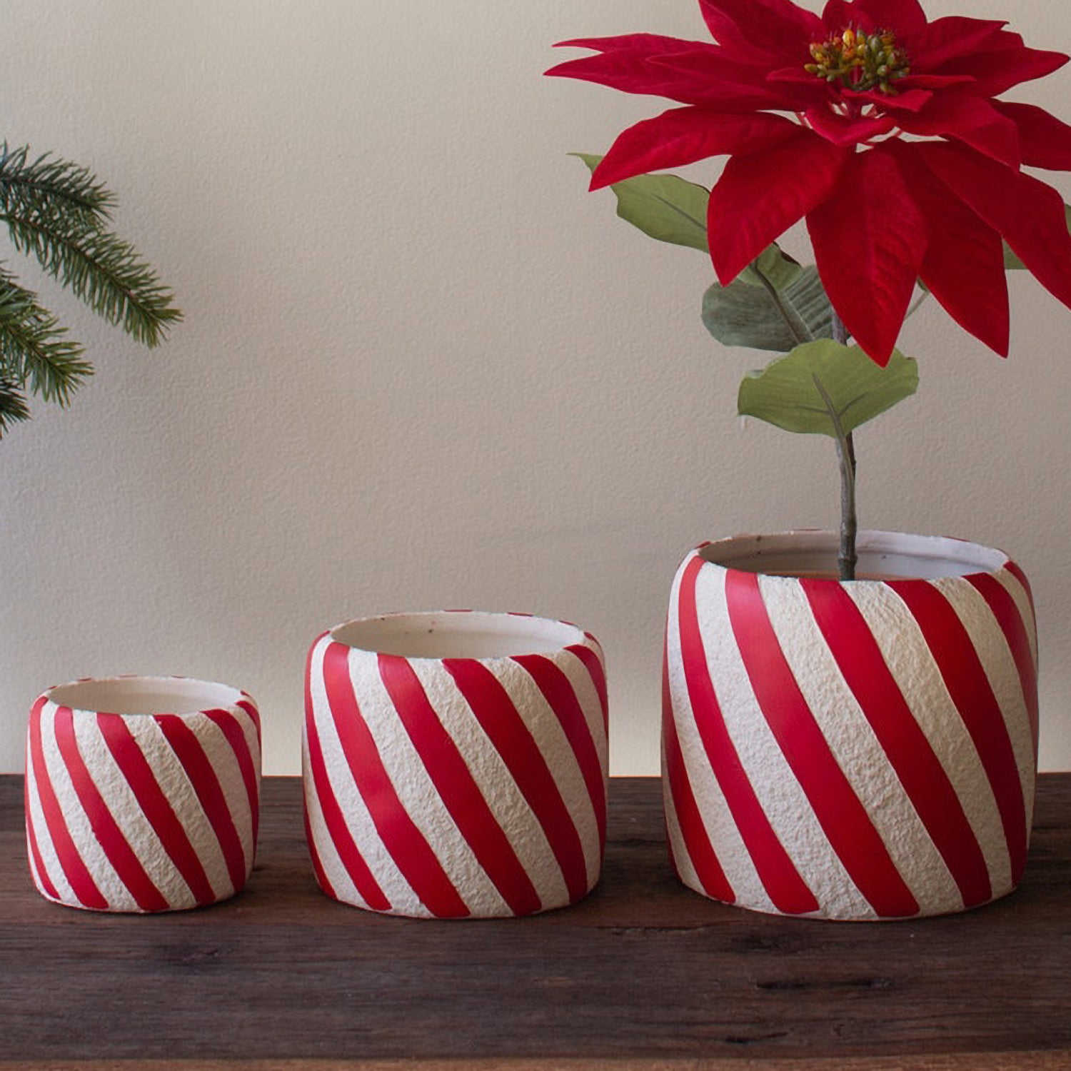 Candy Cane Planter Set of 3