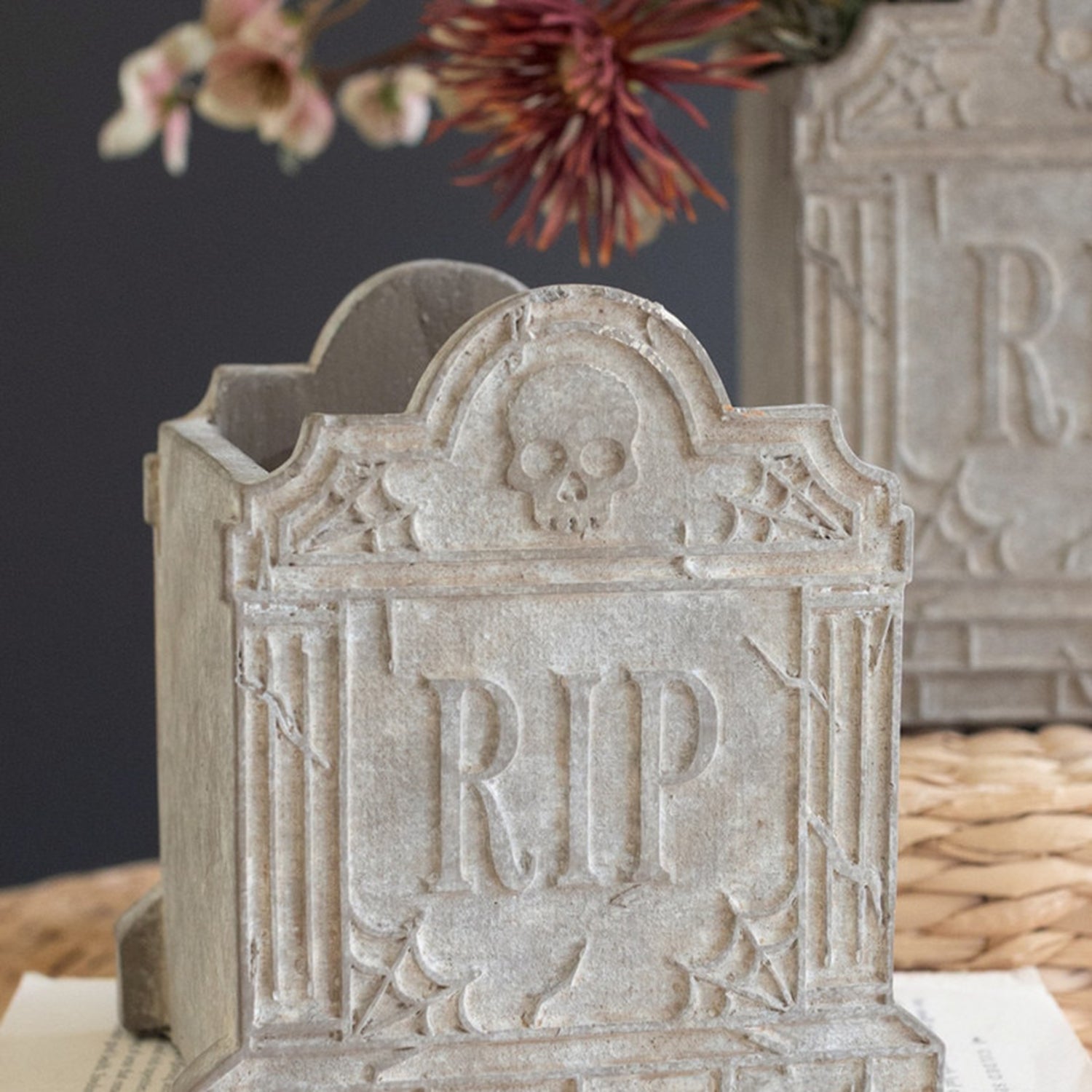 Halloween Cement Rip Planter Set of 2