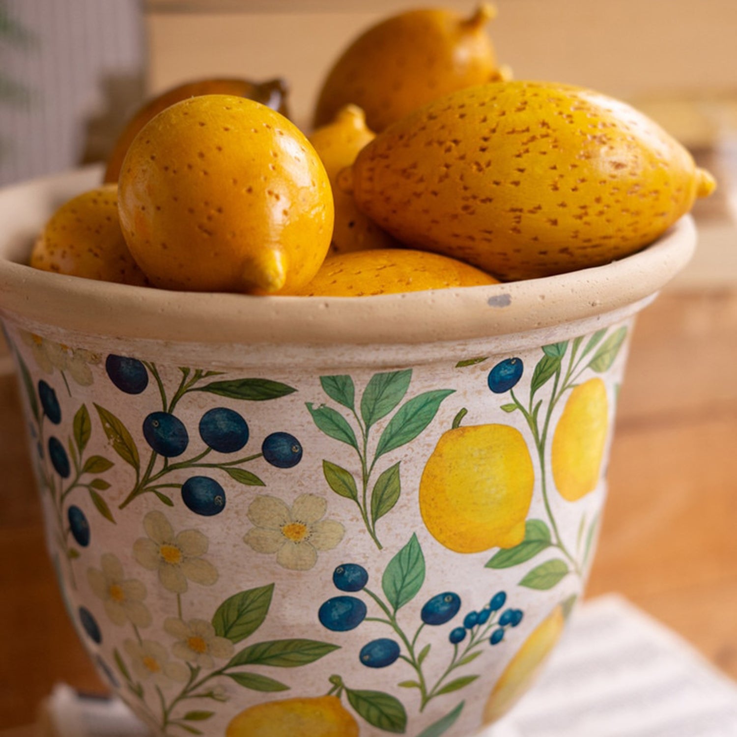 Lemons Cement Pitcher and Vase Set of 2