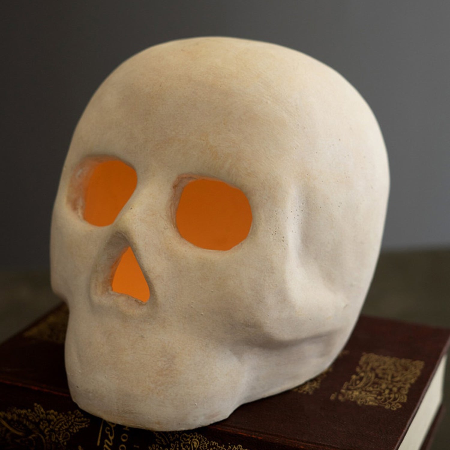 Cement Halloween Skull Set of 2
