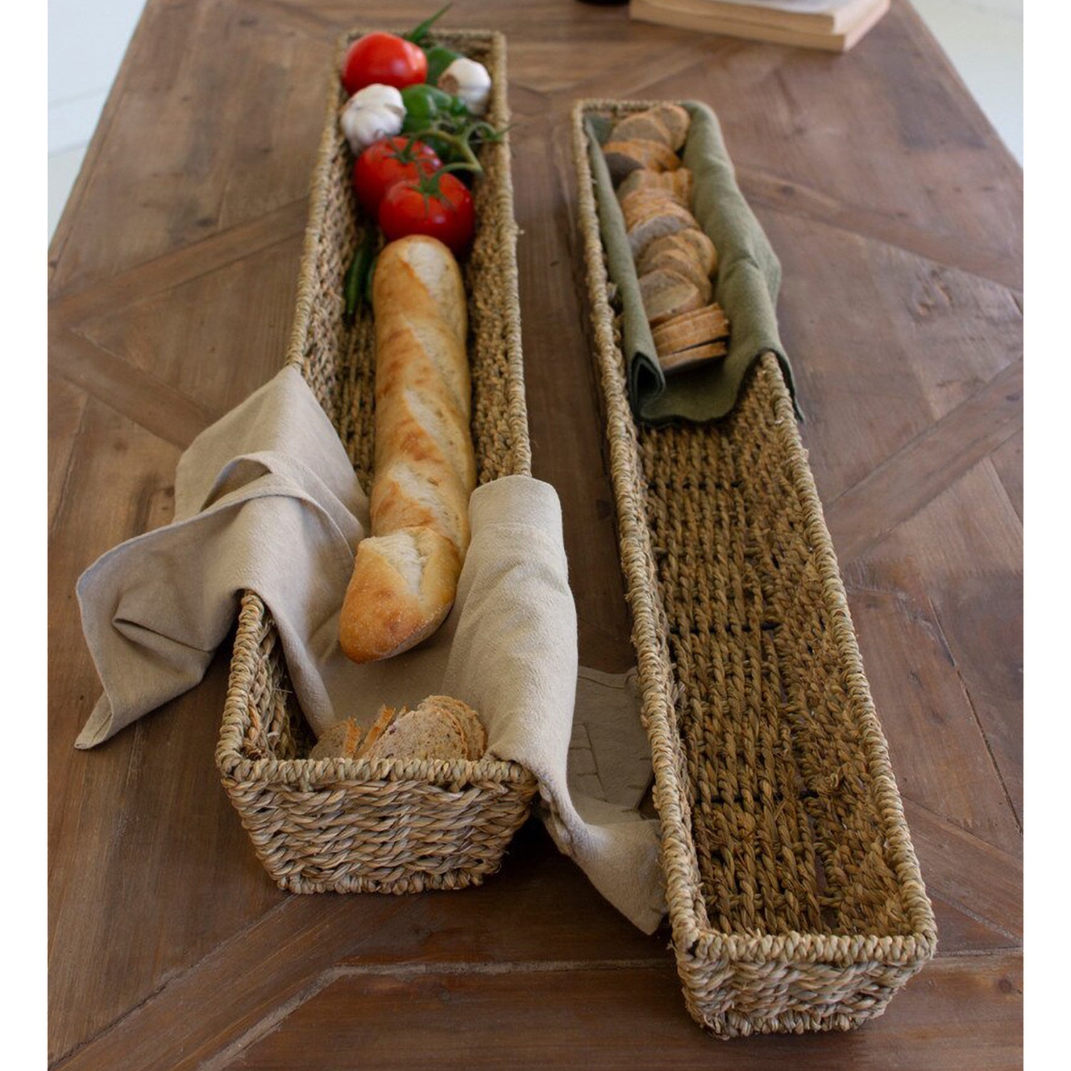 Woven Seagrass Bread Basket Set of 2