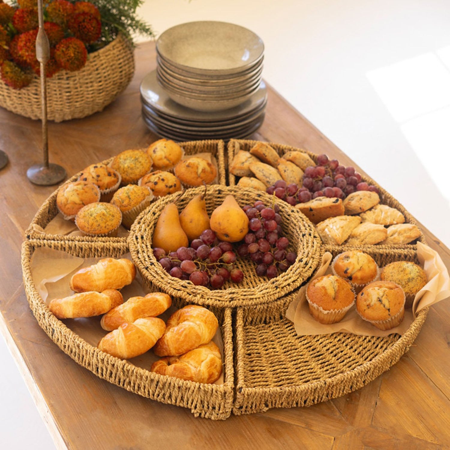 Woven Vine Five Piece Round Serving Set