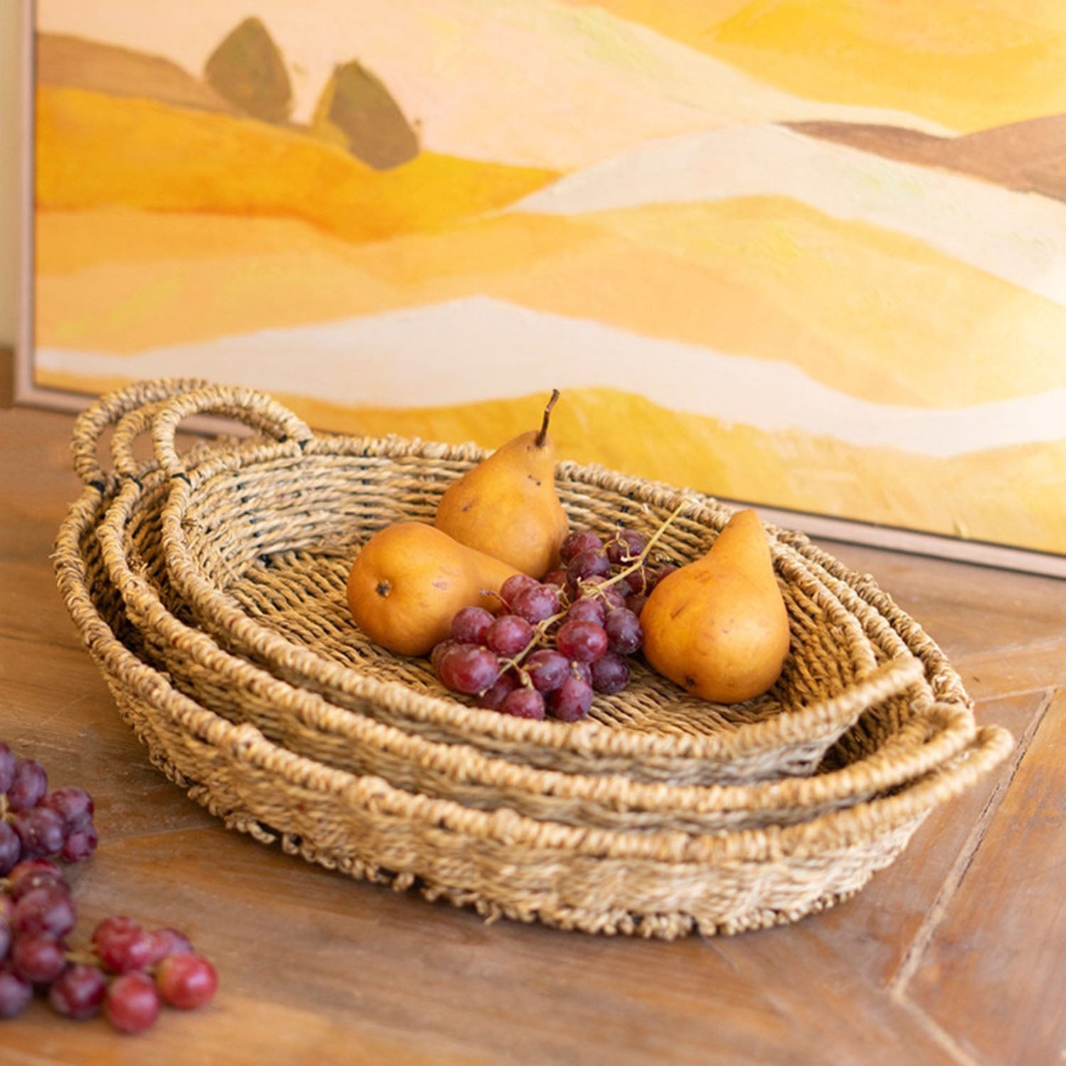Woven Vine Oval Tray Set of 3