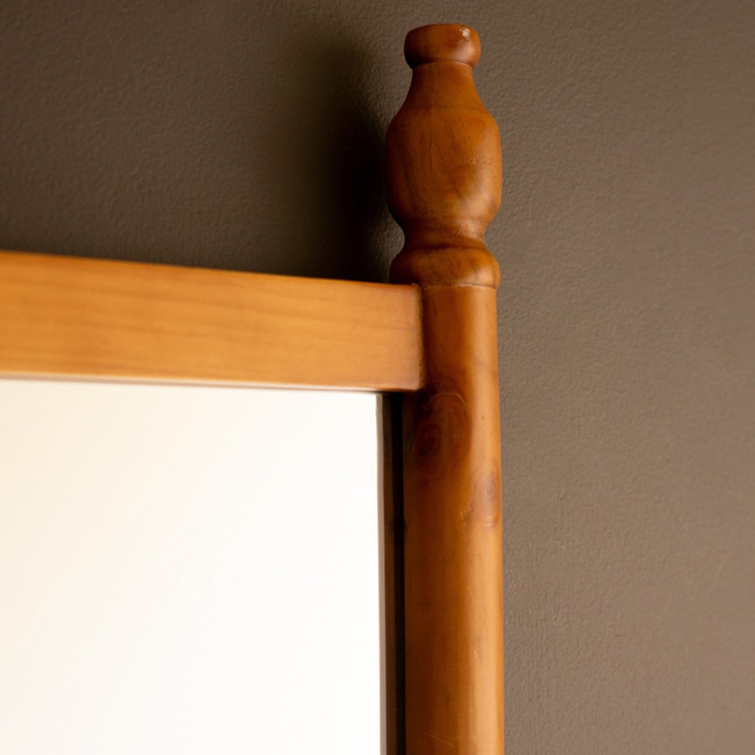 Wood Framed Mirror with Finials
