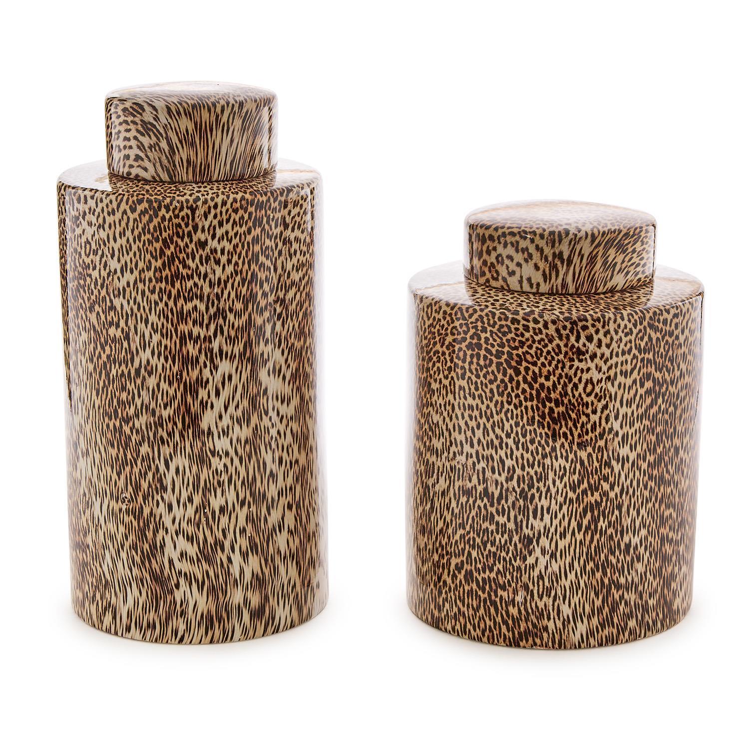 Leopard Print Jar Set of 2