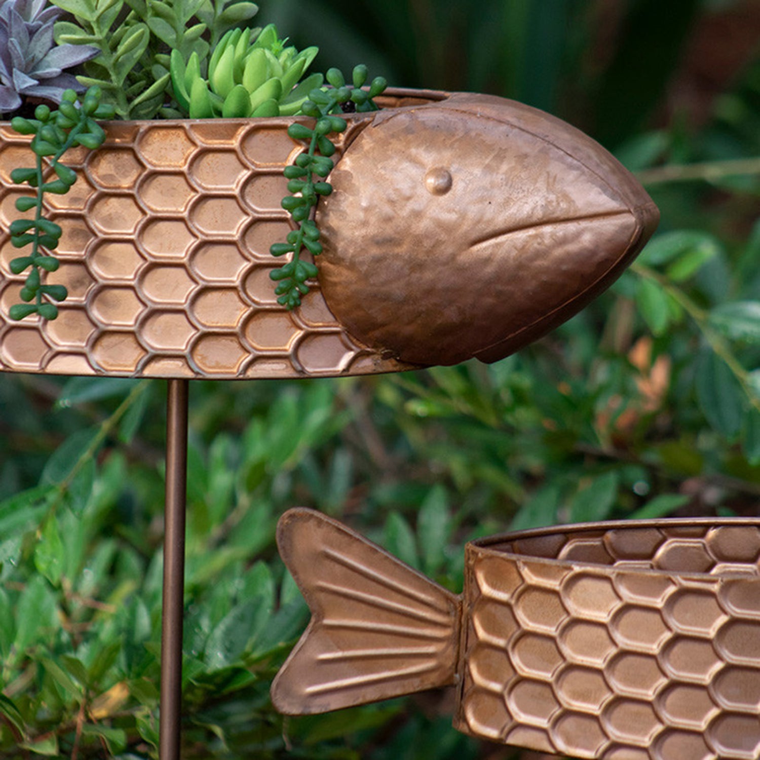 Fish Planter Yard Stake Set of 2