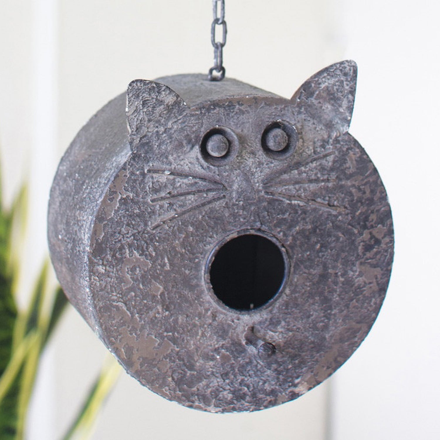 Hanging Cat Face Birdhouse