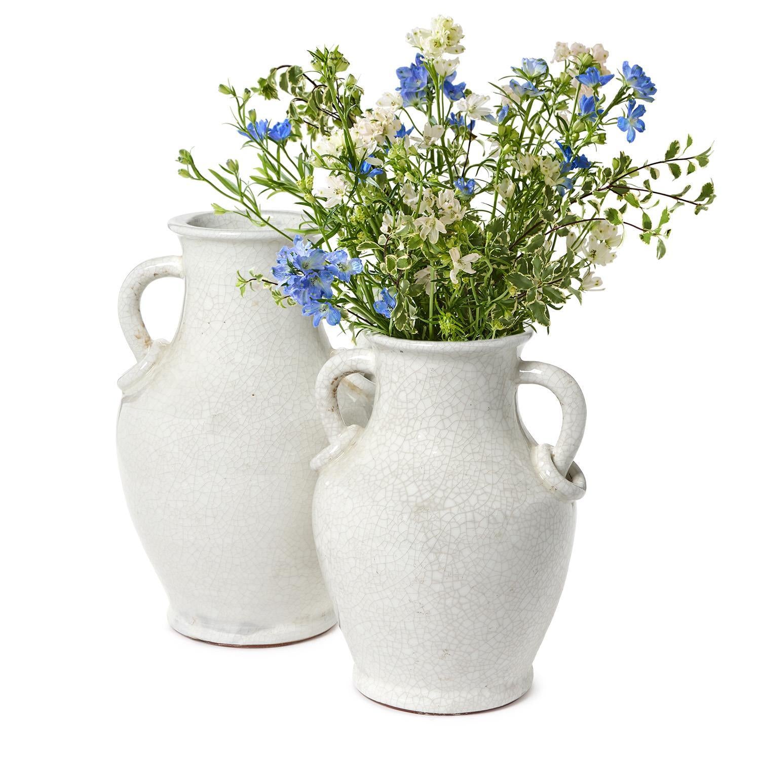 Crackle Two Handles Urn Set of 2