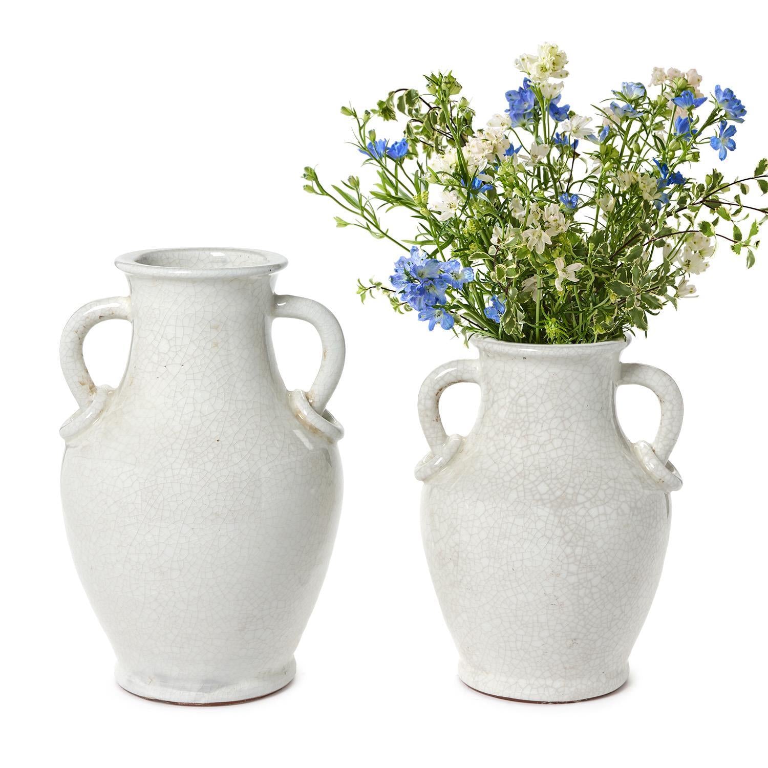 Crackle Two Handles Urn Set of 2