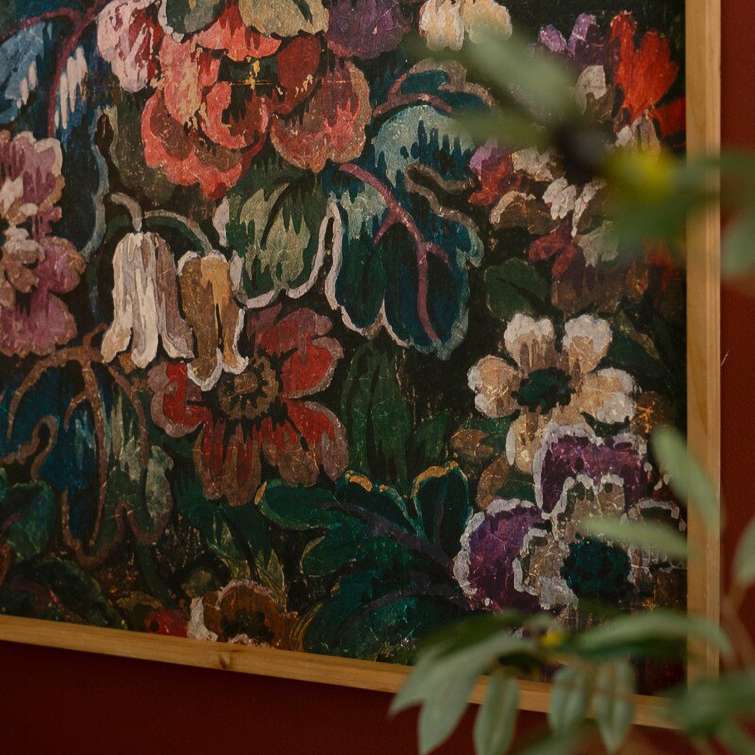 Wood Framed Floral Artwork