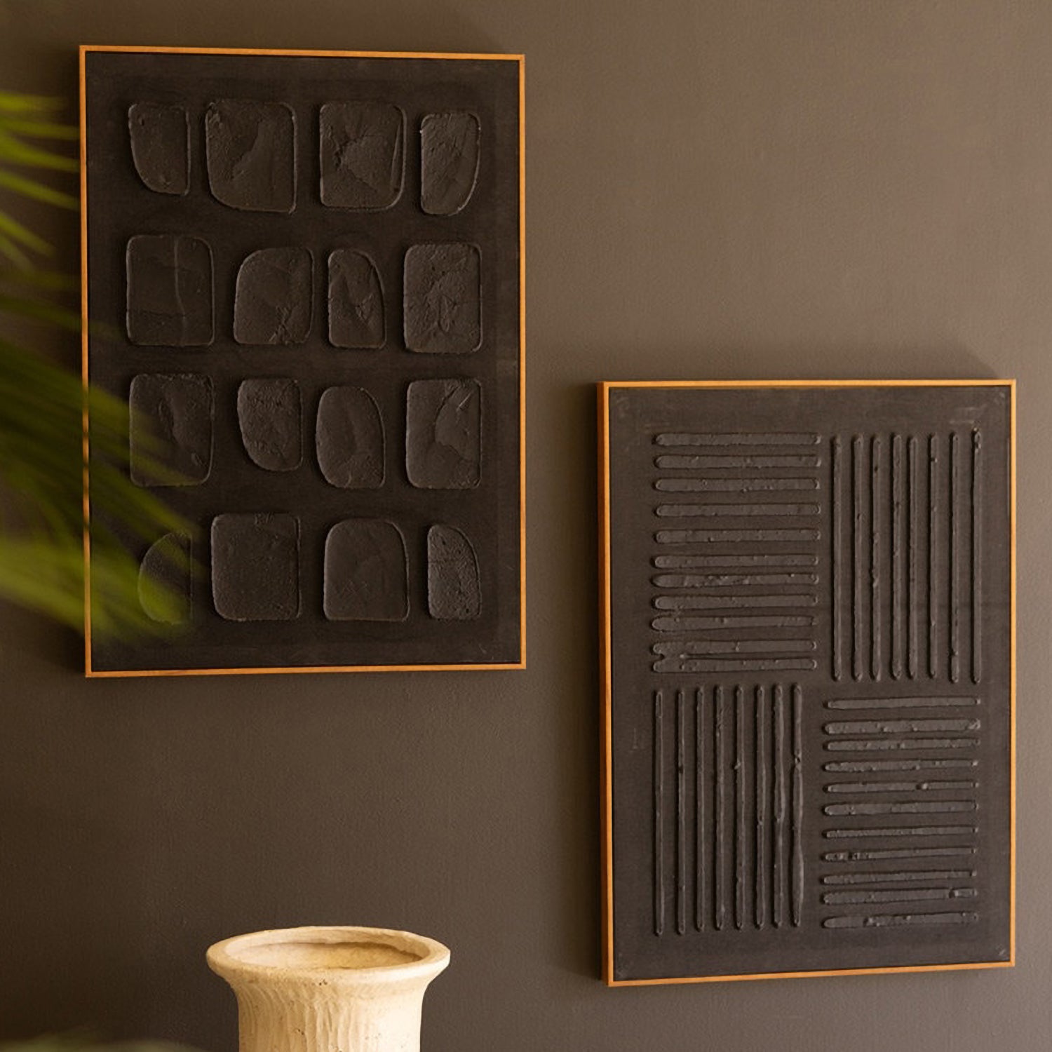 Black Abstract Wall Decor Set of 2