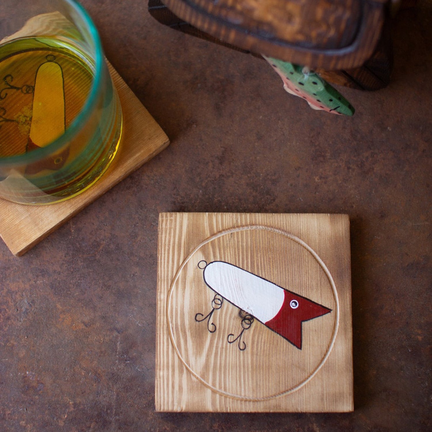 Fishing Lure Coaster Set of 4