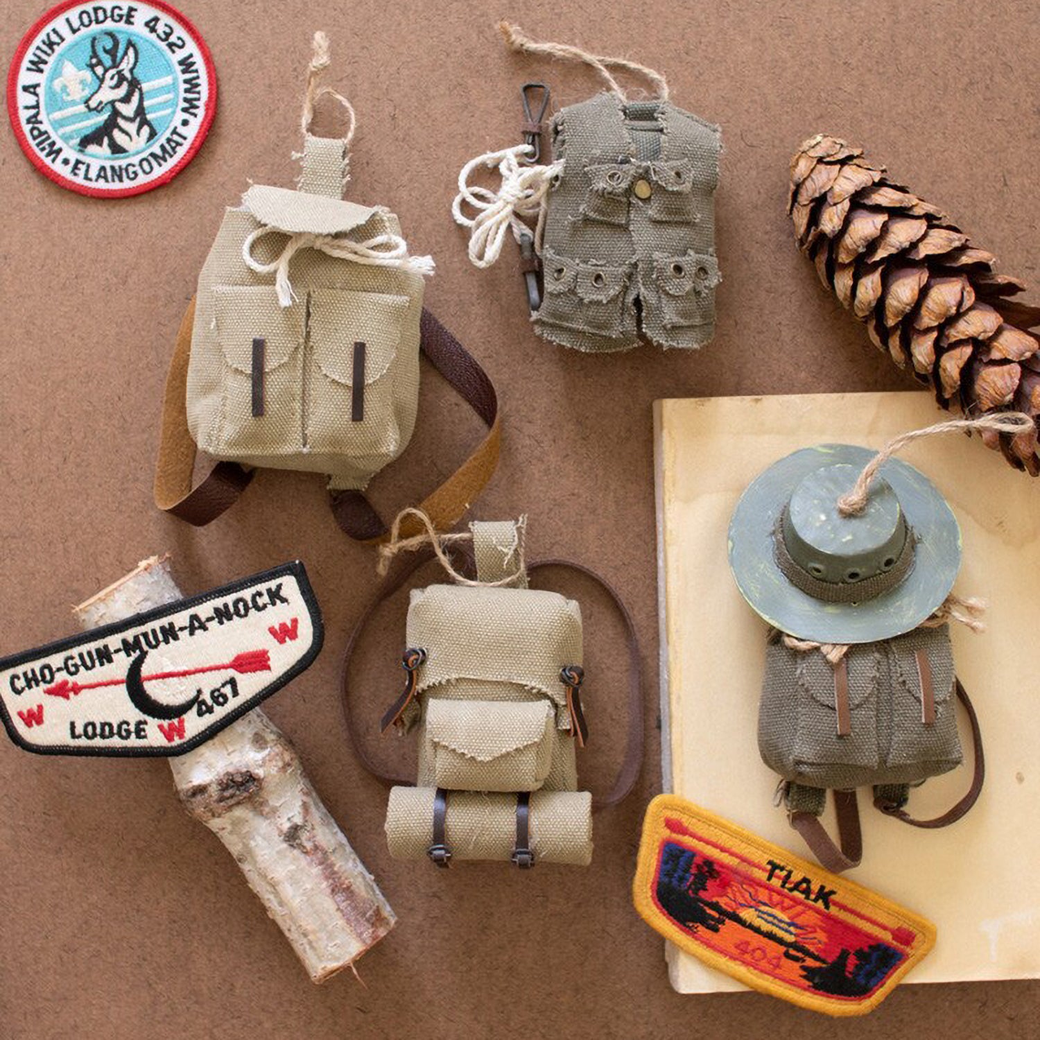 Backpack Christmas Ornament Set of 4